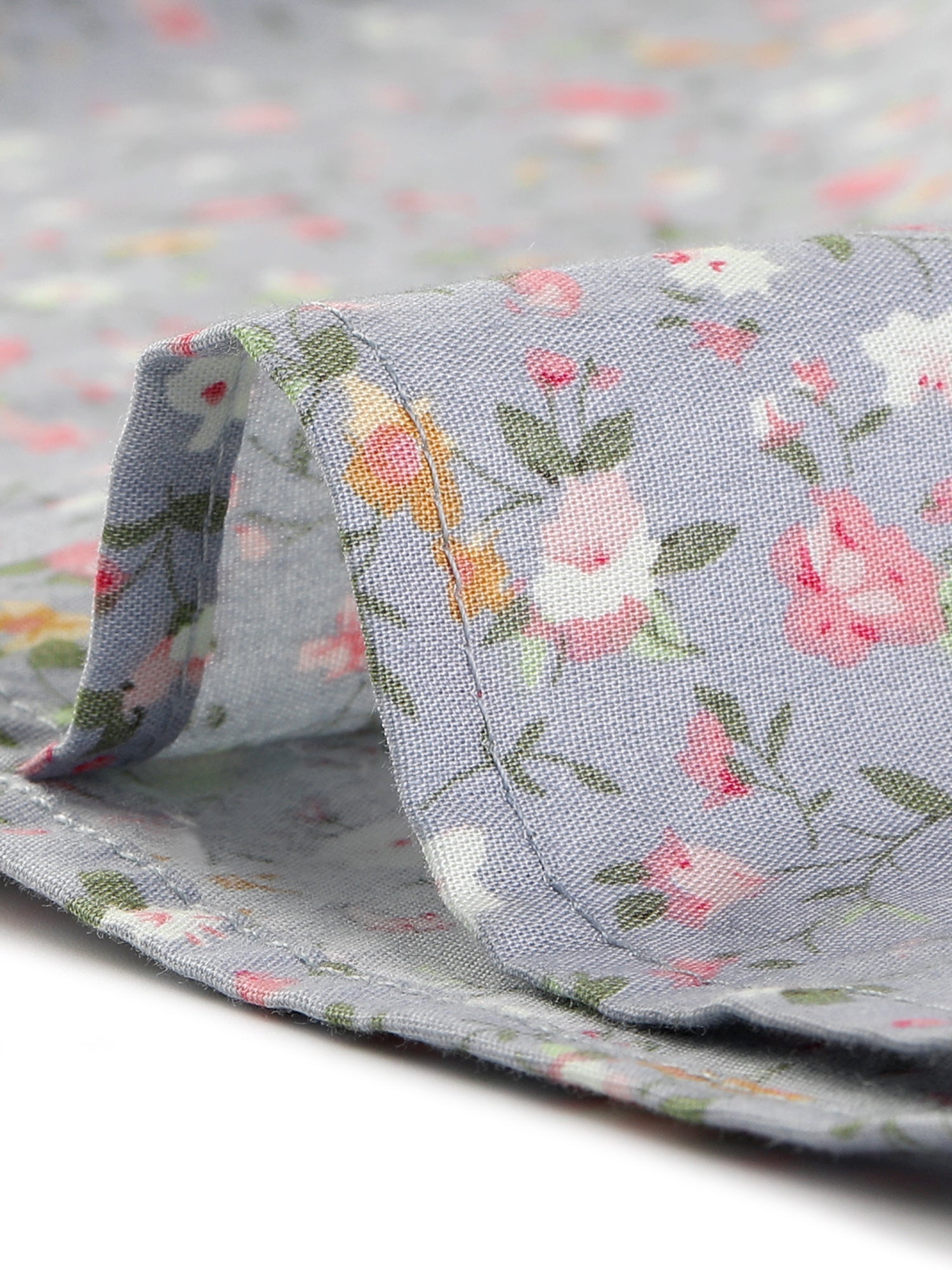 Puff Sleeve Shirt Point Collar Top Button Down Floral Blouse