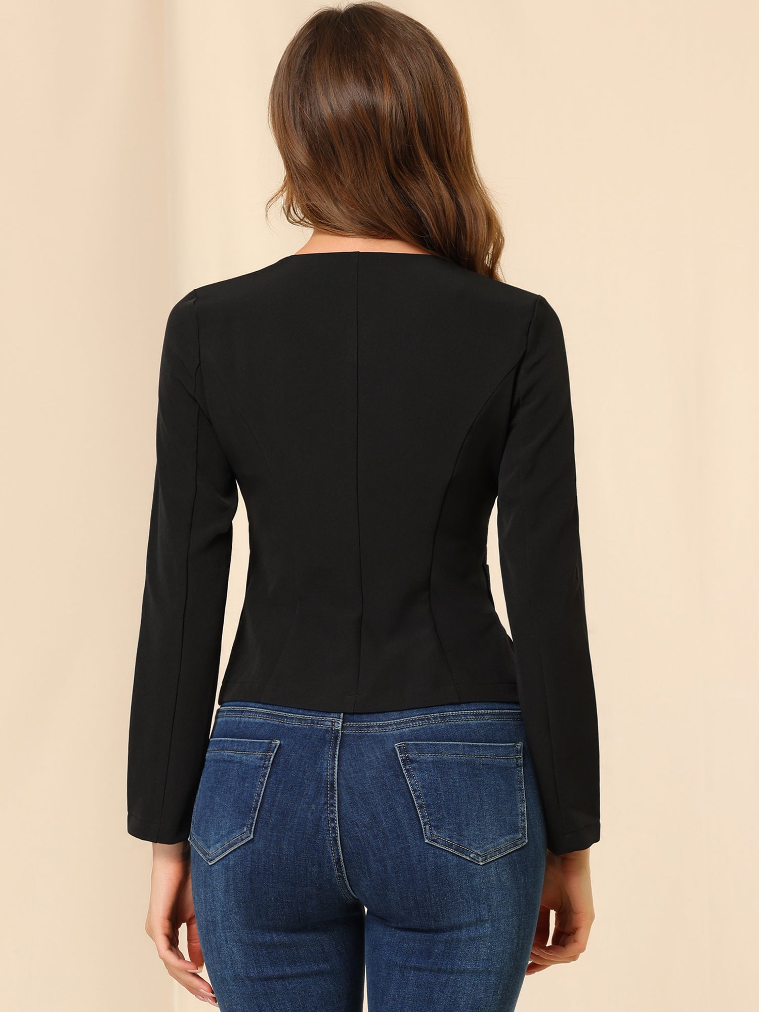 Fall Casual Jacket Elegant Button Front Work Office Blazer