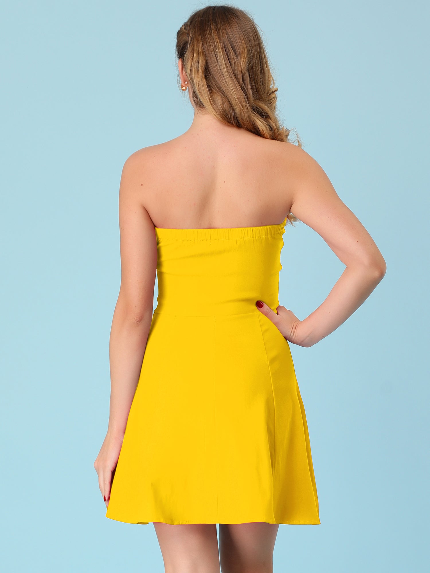Zip Up Sexy Strapless Party Club Mini Bodycon Dress