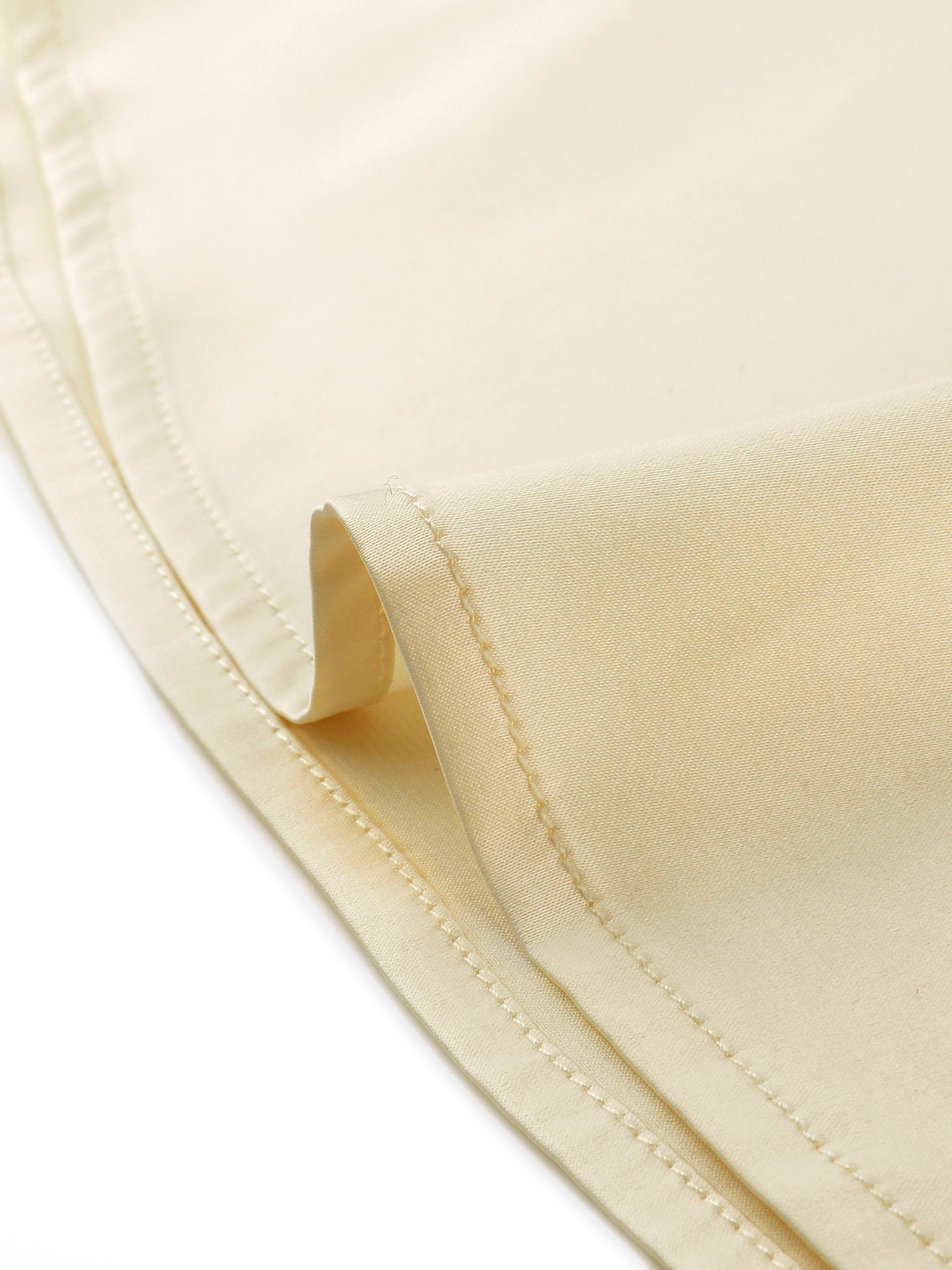 Work Top Turndown Collar Button Decor Short Sleeve Satin Blouse