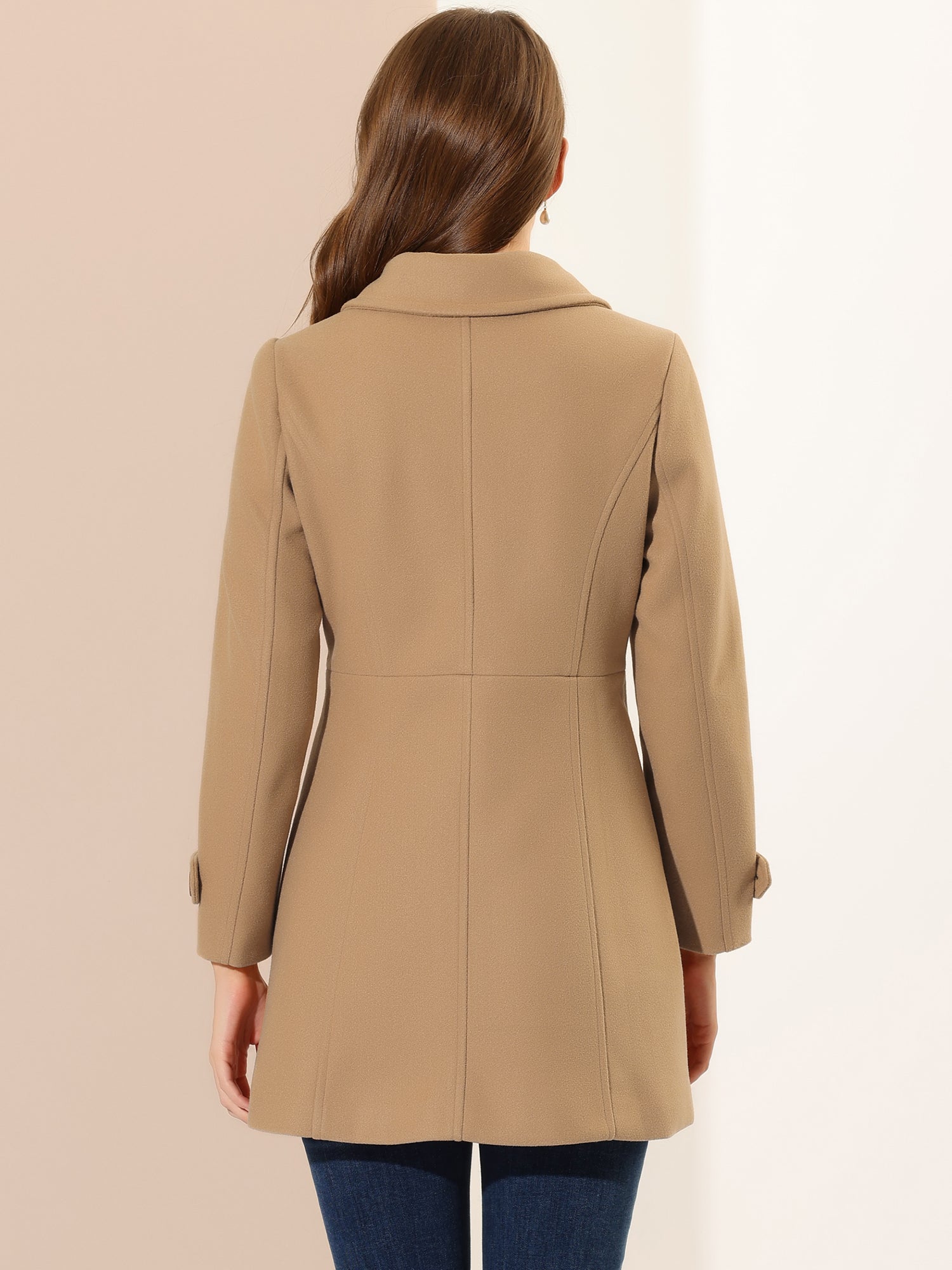 Peter Pan Collar Single Breasted Winter Outwear Buttoned Long Coat