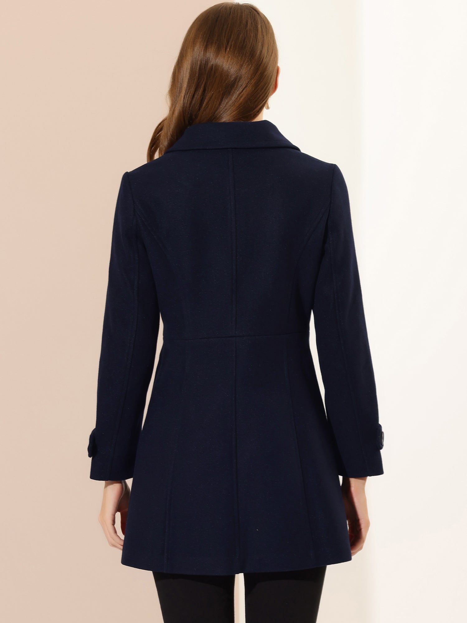 Peter Pan Collar Single Breasted Winter Outwear Buttoned Long Coat