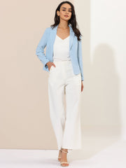 Open Front Office Work Business Crop Suit Blazer Jacket