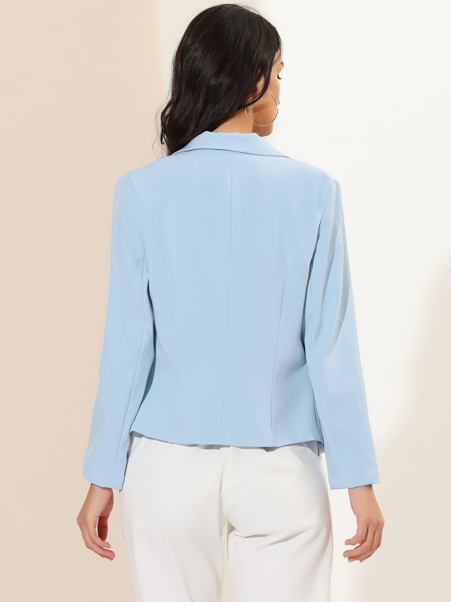 Open Front Office Work Business Crop Suit Blazer Jacket