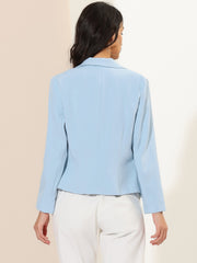 Open Front Office Work Business Crop Suit Blazer Jacket