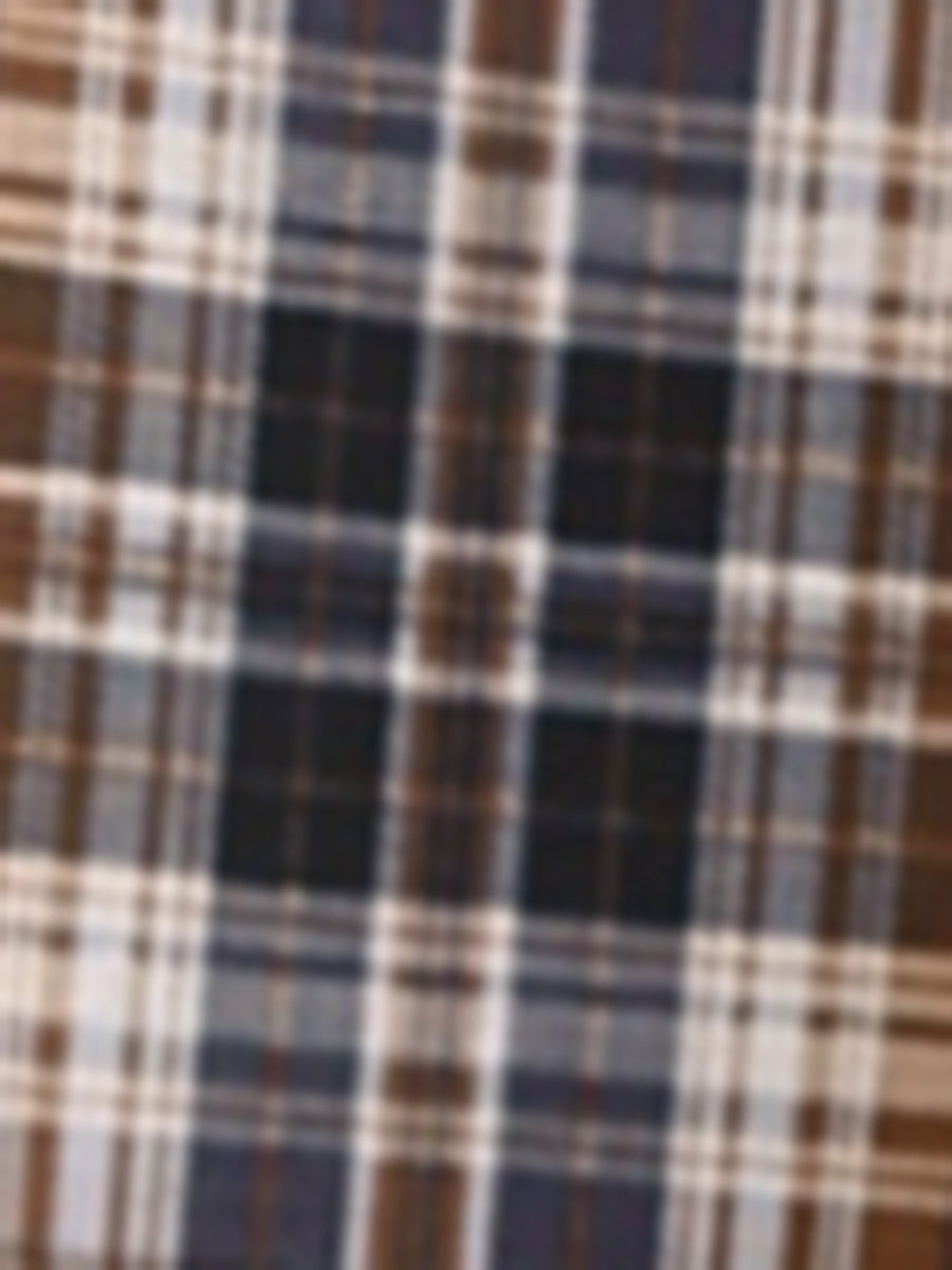 Plaid Cropped Trousers Button Casual Tartan Check Work Pants