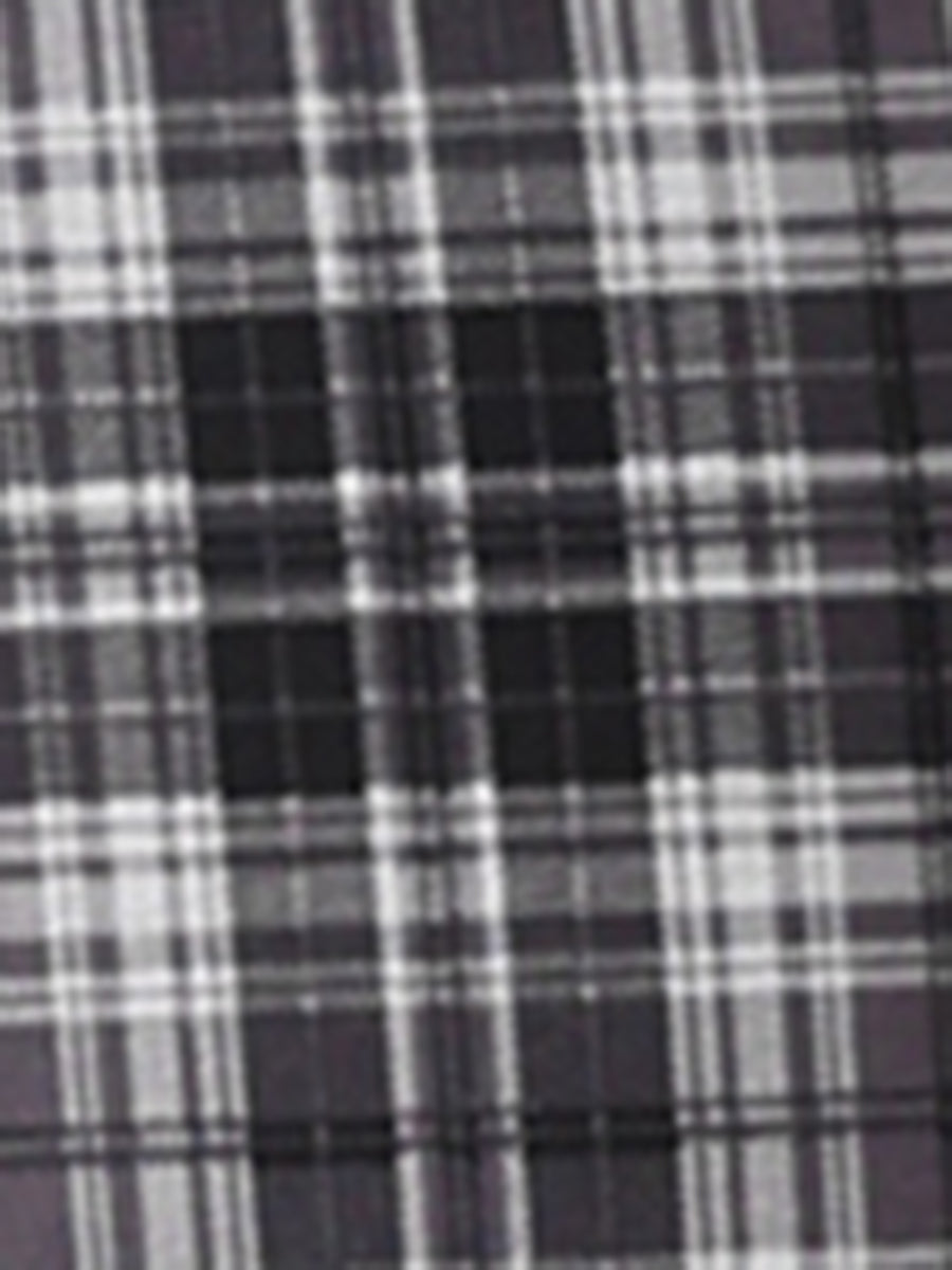 Plaid Cropped Trousers Button Casual Tartan Check Work Pants