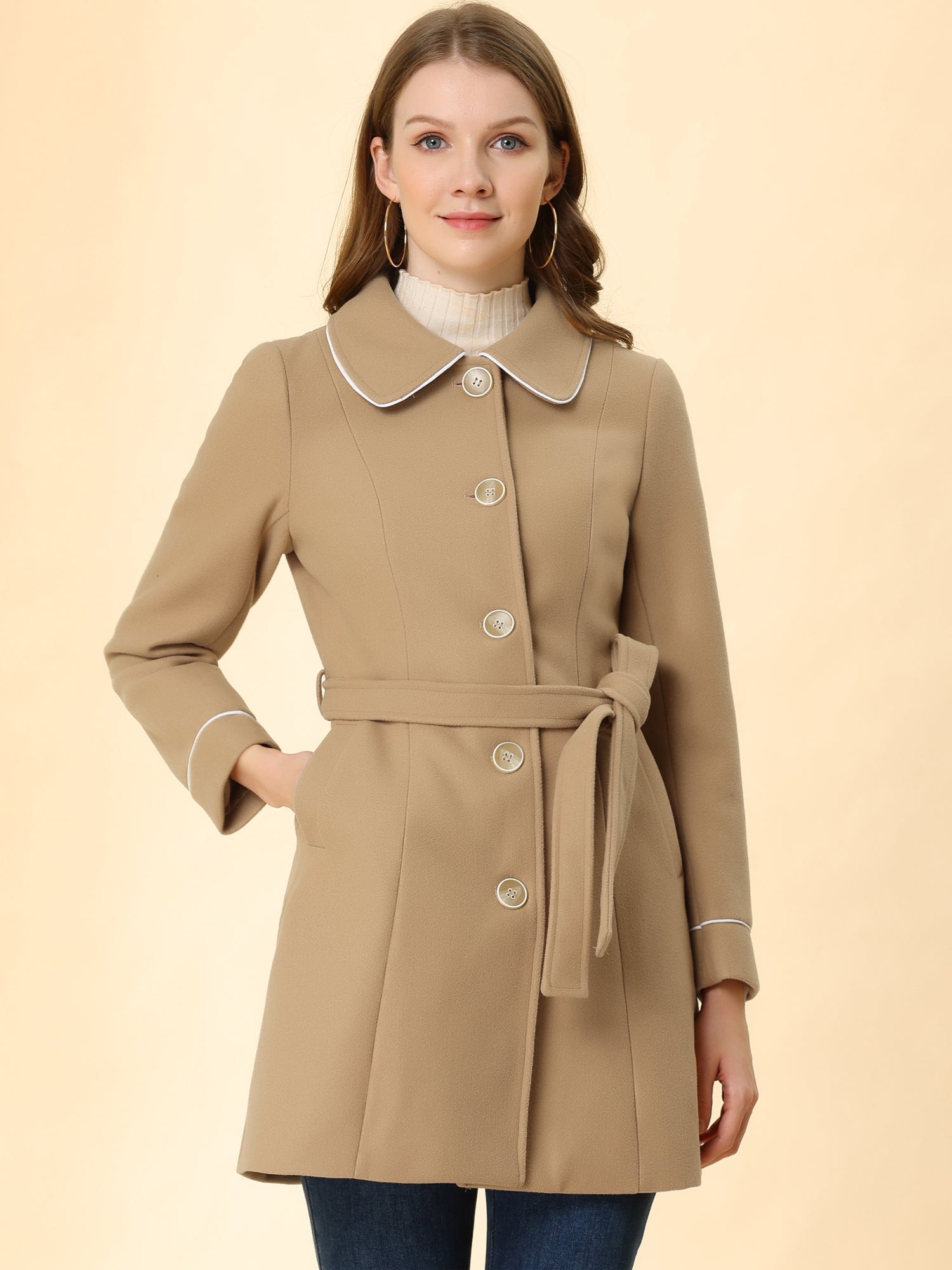 Winter Elegant Lapel Collar Long Trench Coat