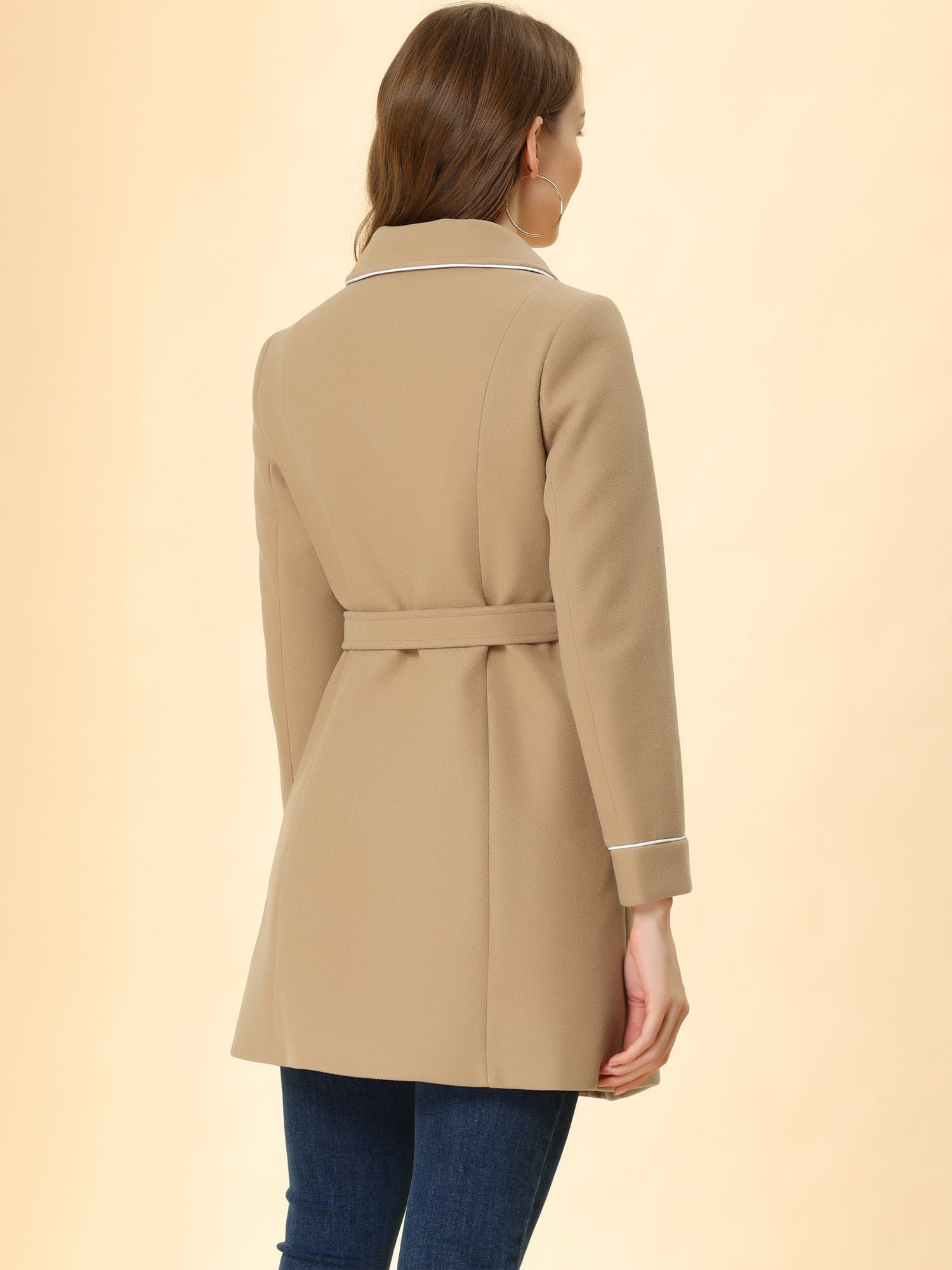 Winter Elegant Lapel Collar Long Trench Coat