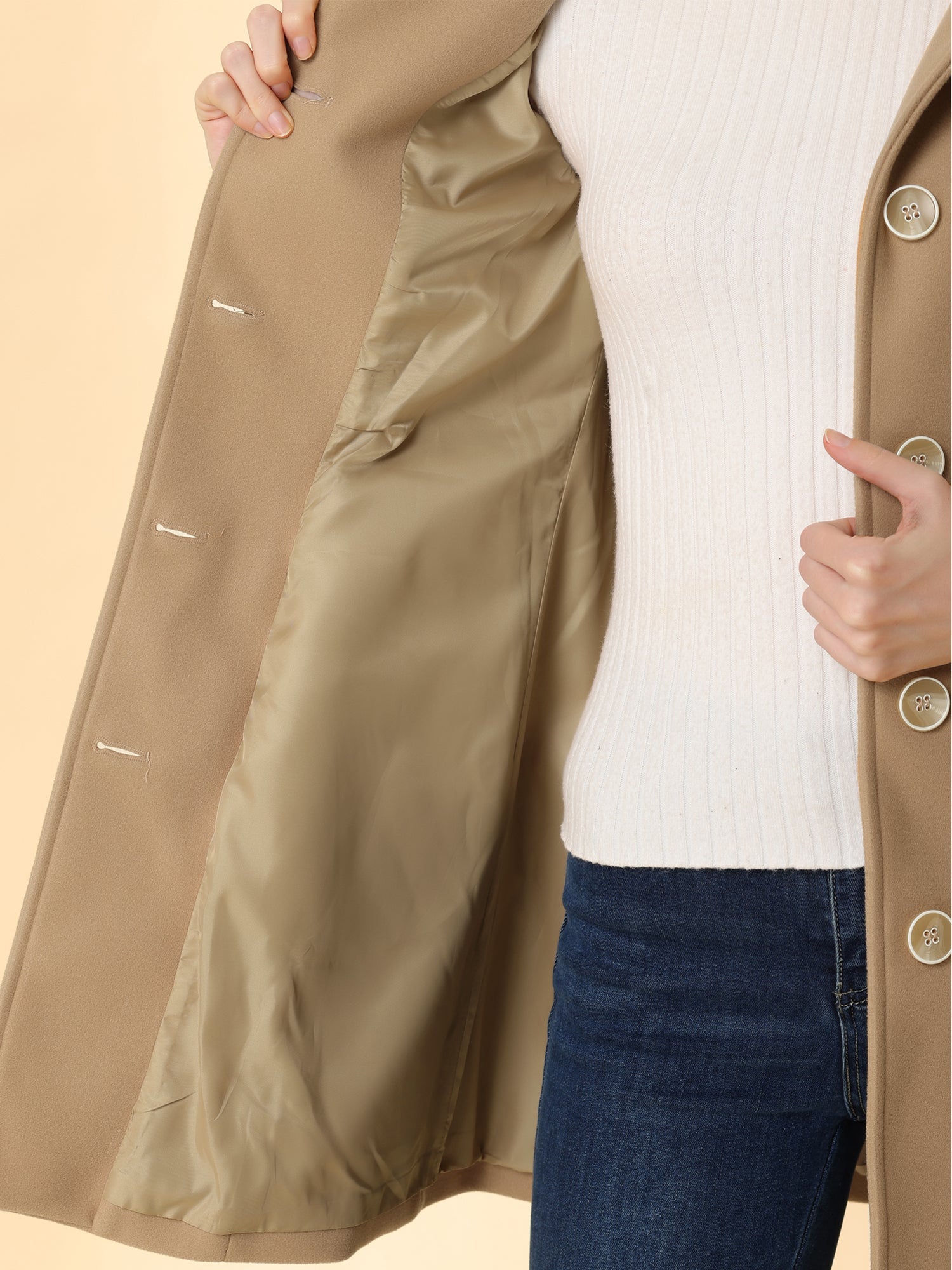 Winter Elegant Lapel Collar Long Trench Coat