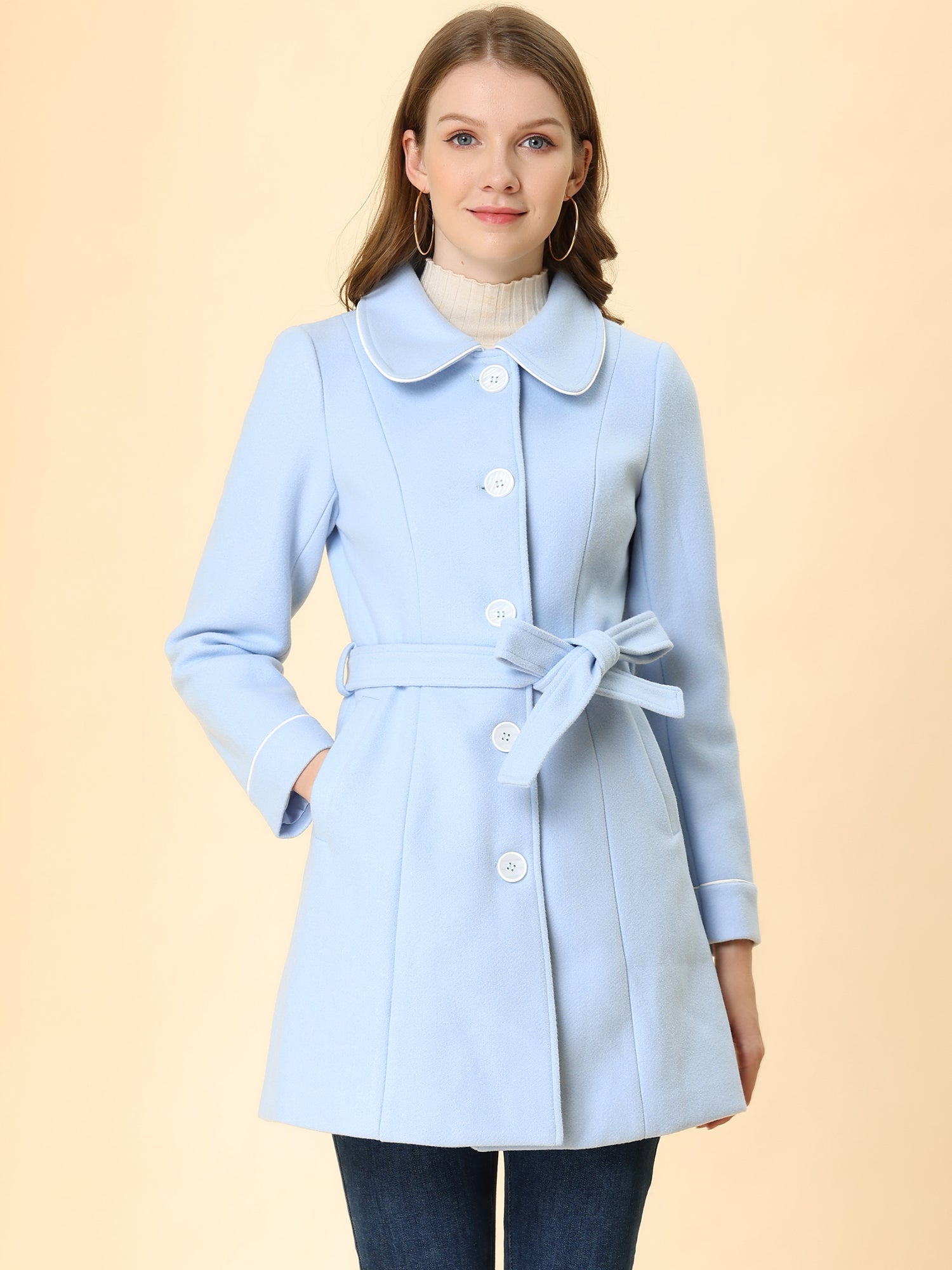 Winter Elegant Lapel Collar Long Trench Coat