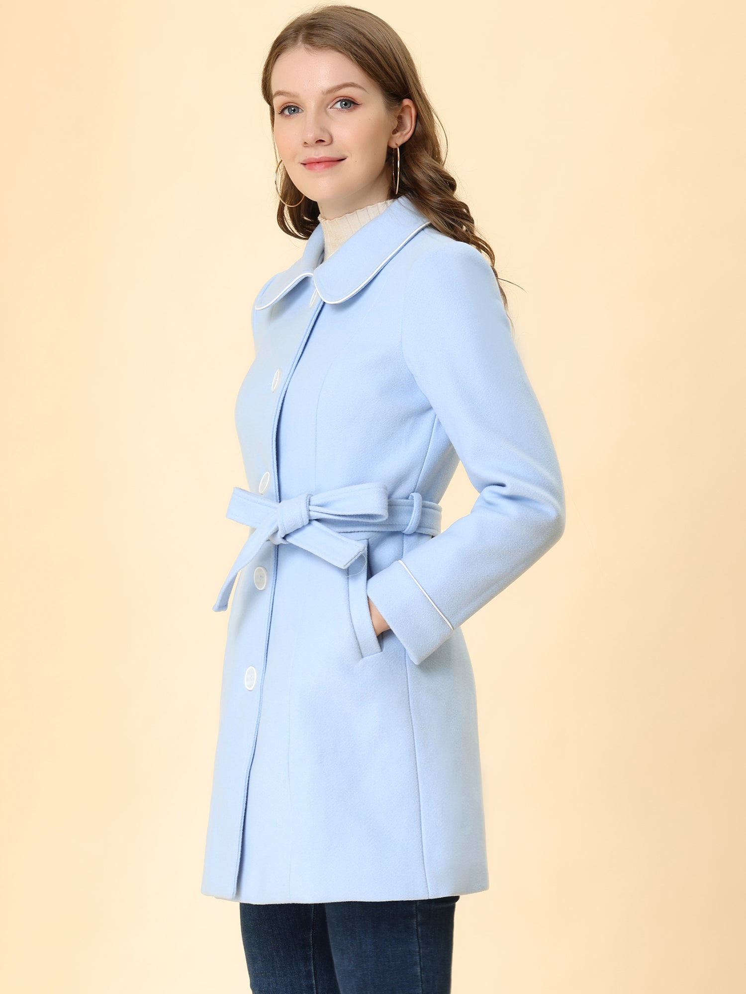 Winter Elegant Lapel Collar Long Trench Coat