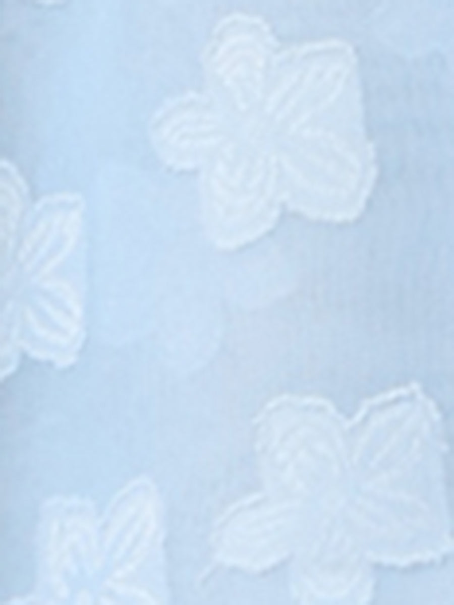 Peter Pan Collar Floral Drawstring Chiffon Layered Dress