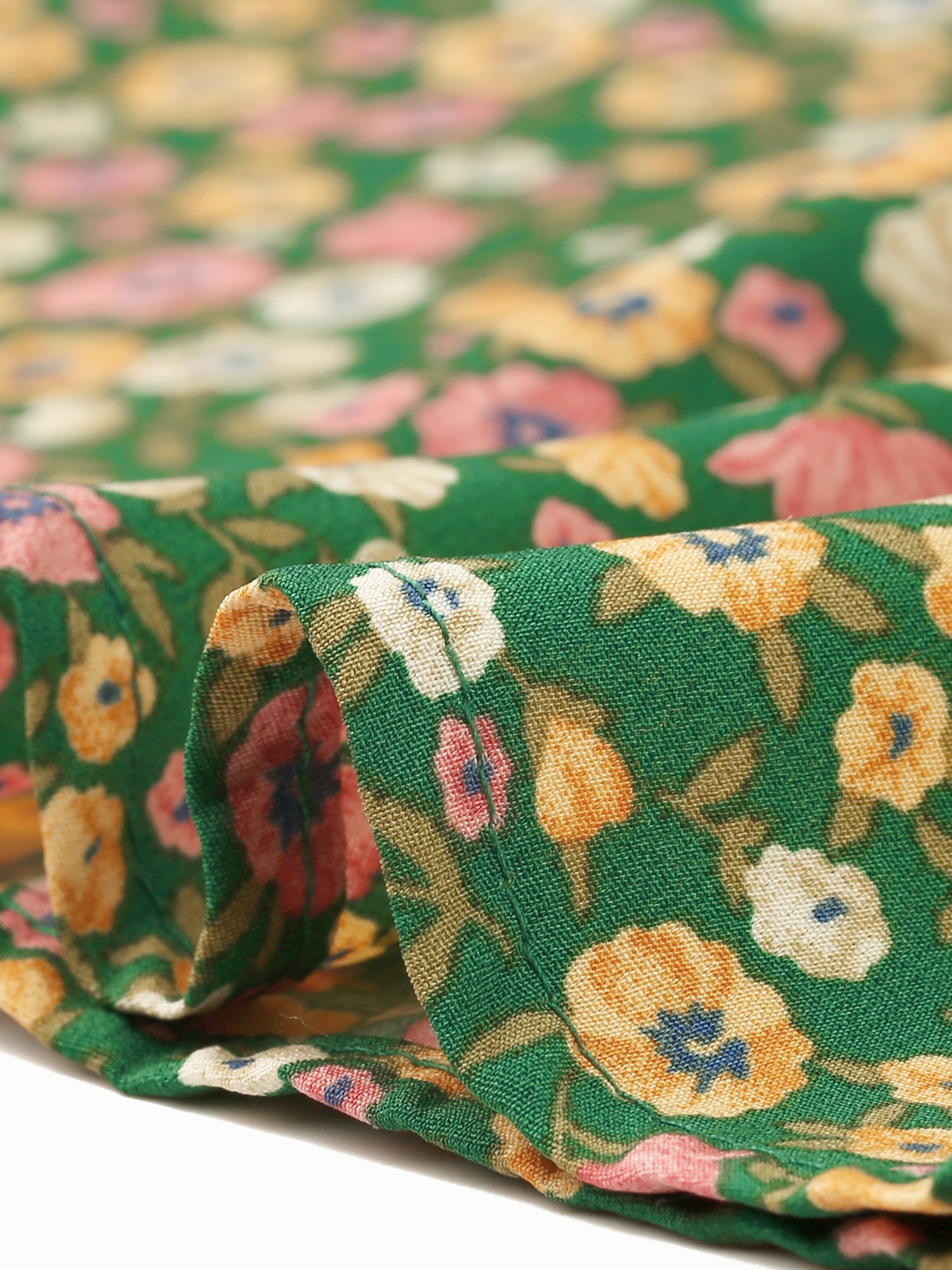 Button Up Short Sleeve A-Line Chiffon Vintage Floral Shirt Dress