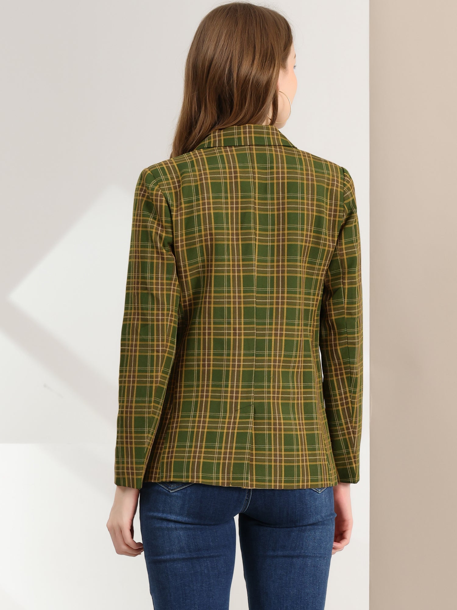 Notched Lapel Double Breasted Work Formal Blazer