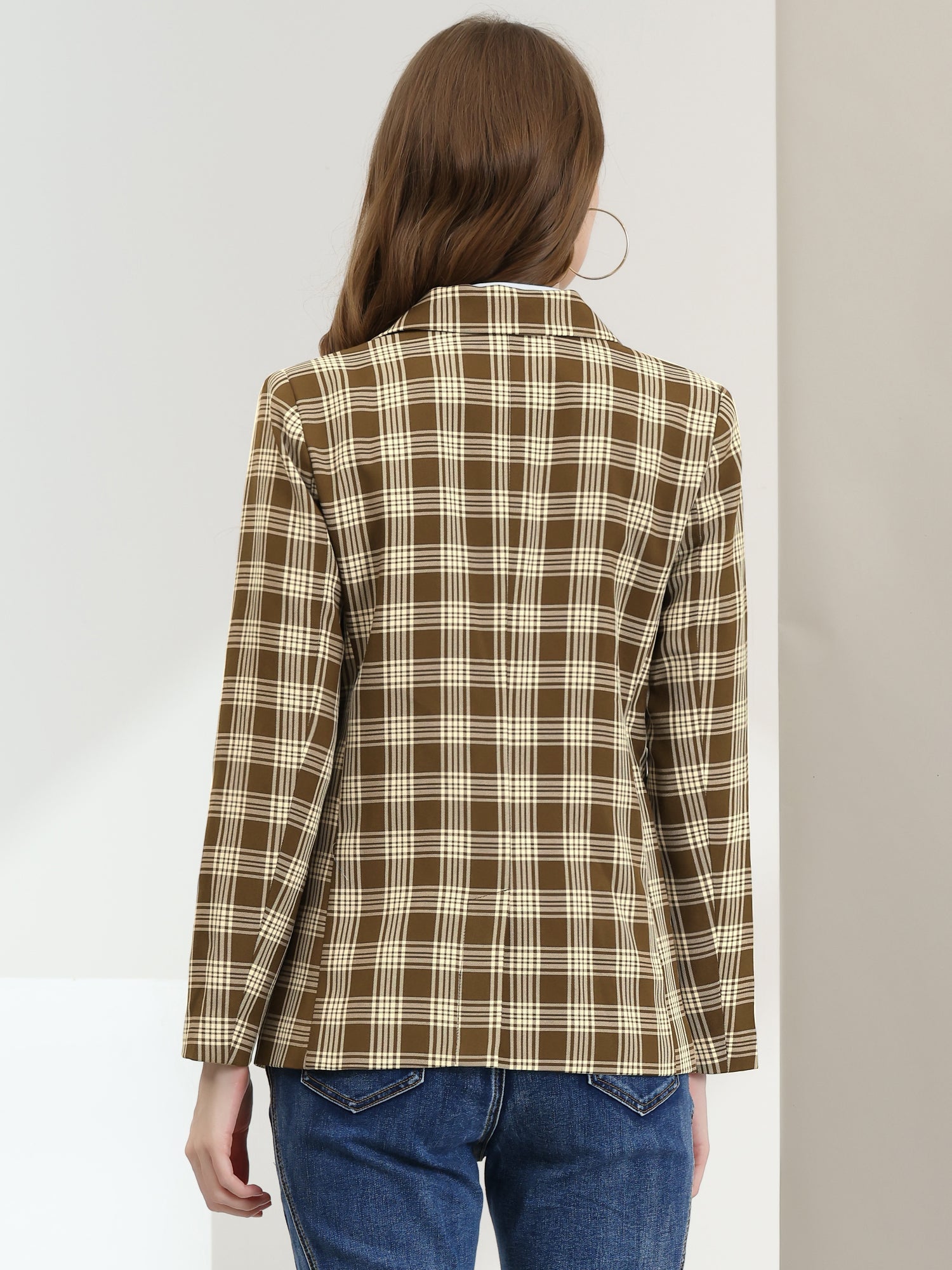Notched Lapel Double Breasted Work Formal Blazer