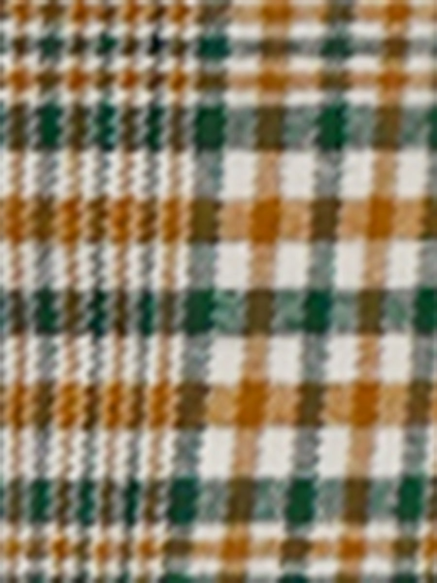 Double Breasted Notched Lapel Plaid Trench Blazer Coat