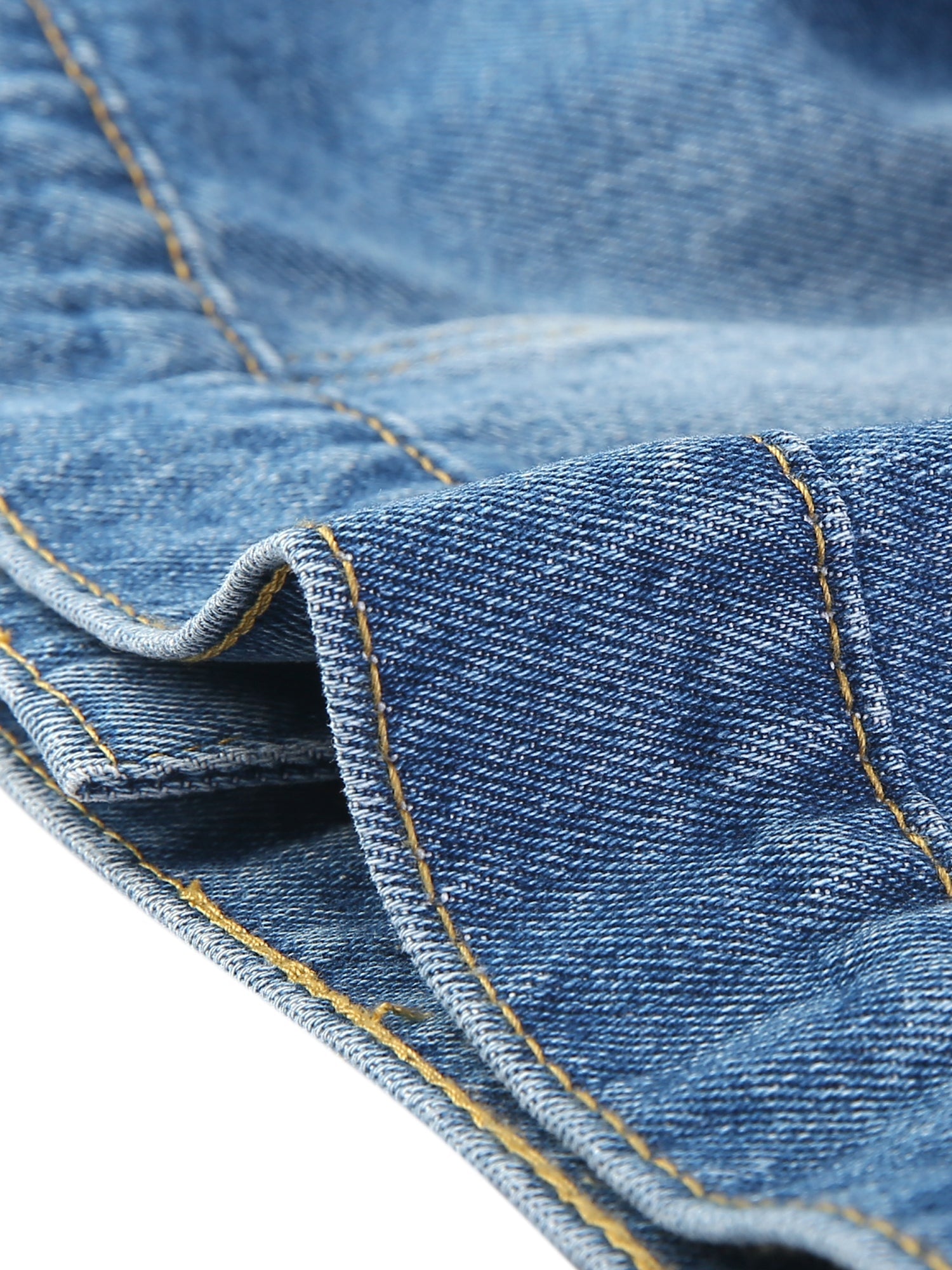 Lightweight Button Down Puff Sleeve Cropped Denim Jacket