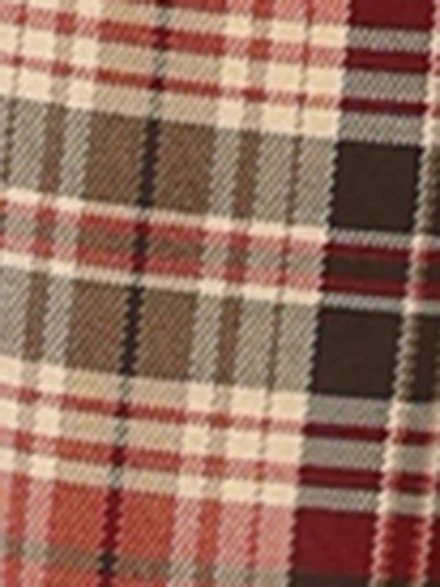 Plaid Elastic Waist Casual Work Office Long Pants