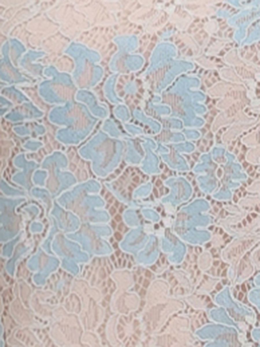 Lace Long Sleeve Ruffle Stand Neck Floral Blouse