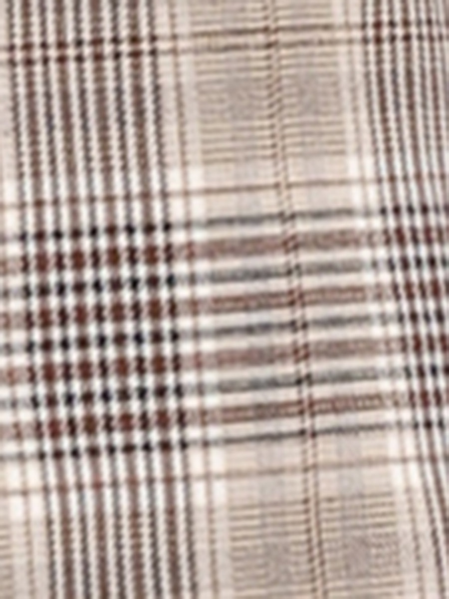 Plaid Notched Lapel One Button Houndstooth Blazer Jacket