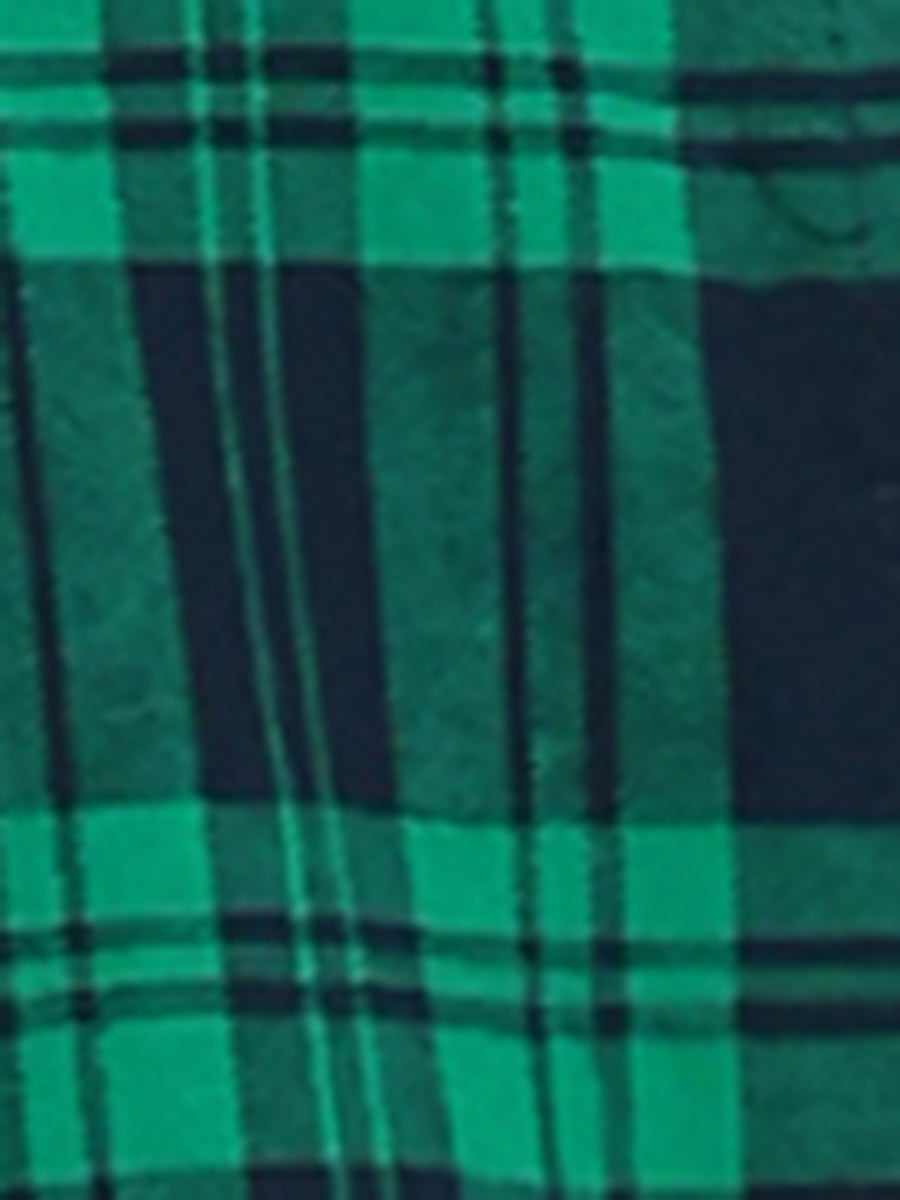 Cotton Classic Button Down Plaid Short Sleeve Shirt