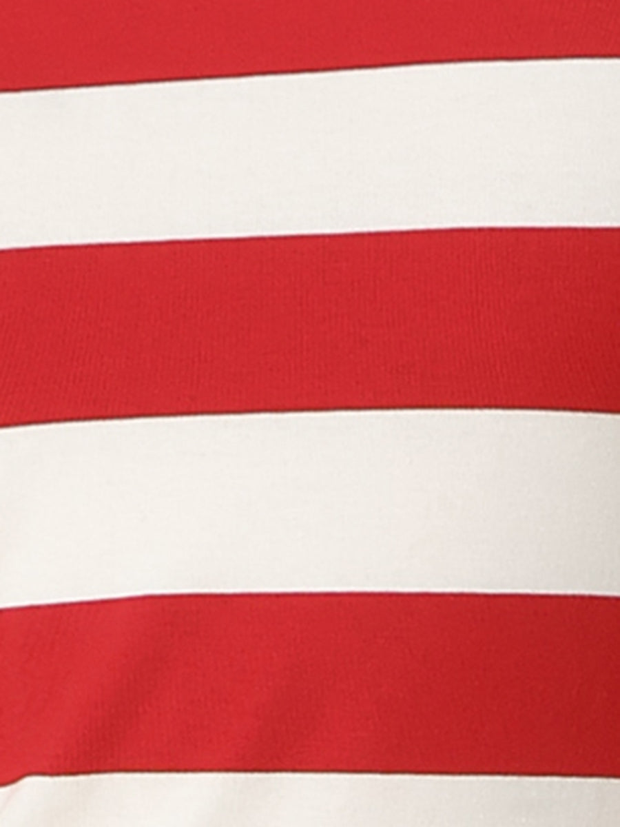 3/4 Sleeve Round Neck Casual Striped T-Shirt