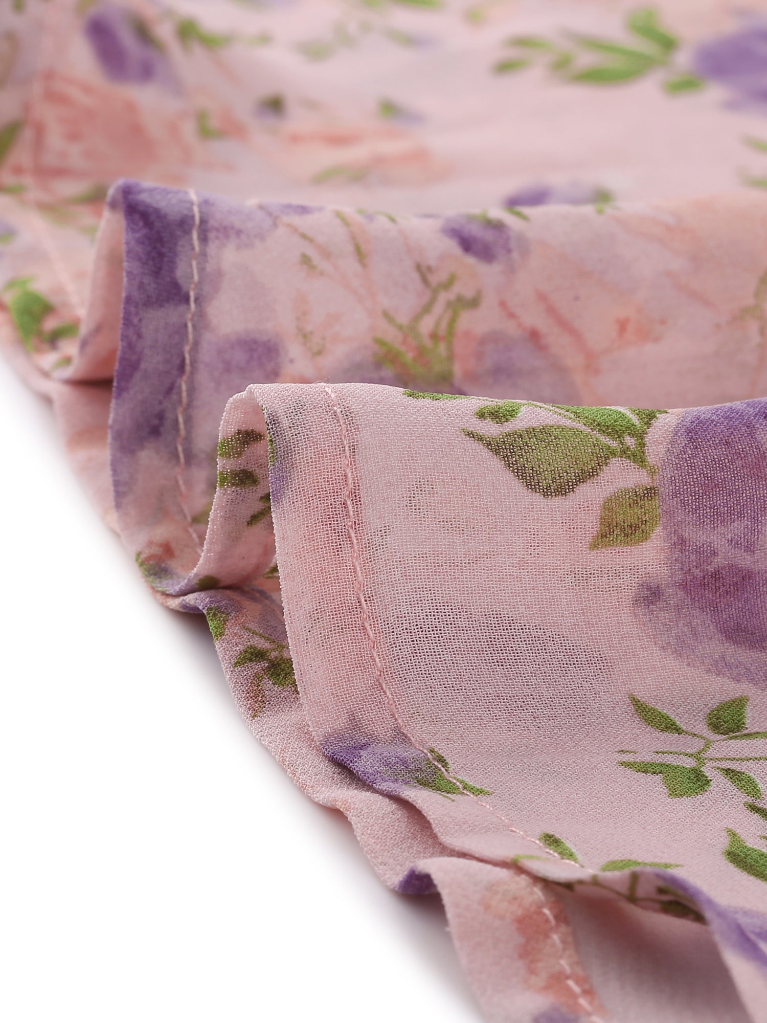 Summer Square Neck Off Shoulder A-Line Smocked Chiffon Floral Dress