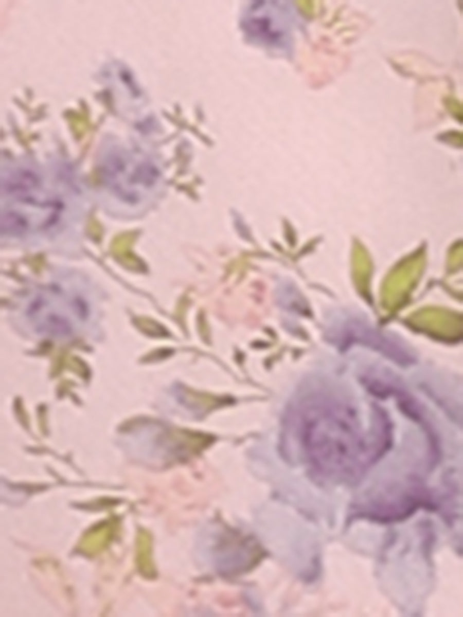 Summer Square Neck Off Shoulder A-Line Smocked Chiffon Floral Dress