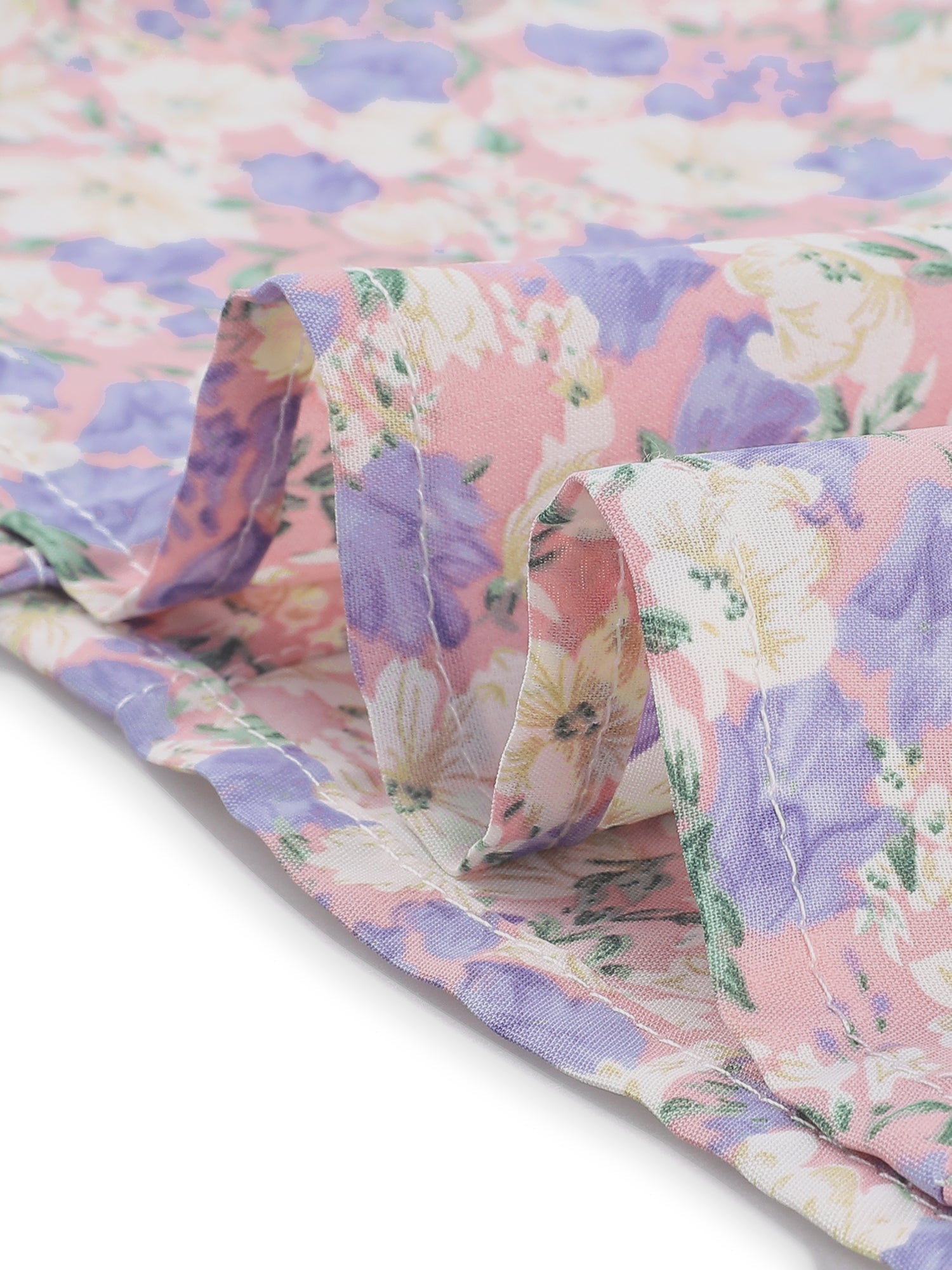 Peter Pan Collar Flowy Short Sleeve Ruffle Summer Floral Shirt Dress