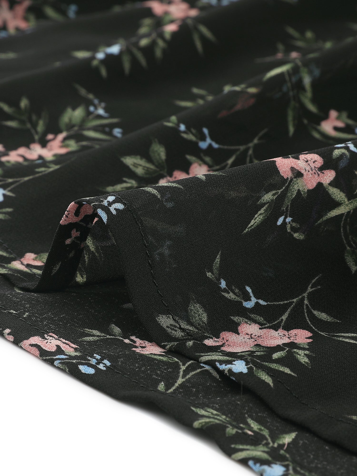 Ruffle Boho Chiffon Floral Printed Long Tiered Midi Skirt