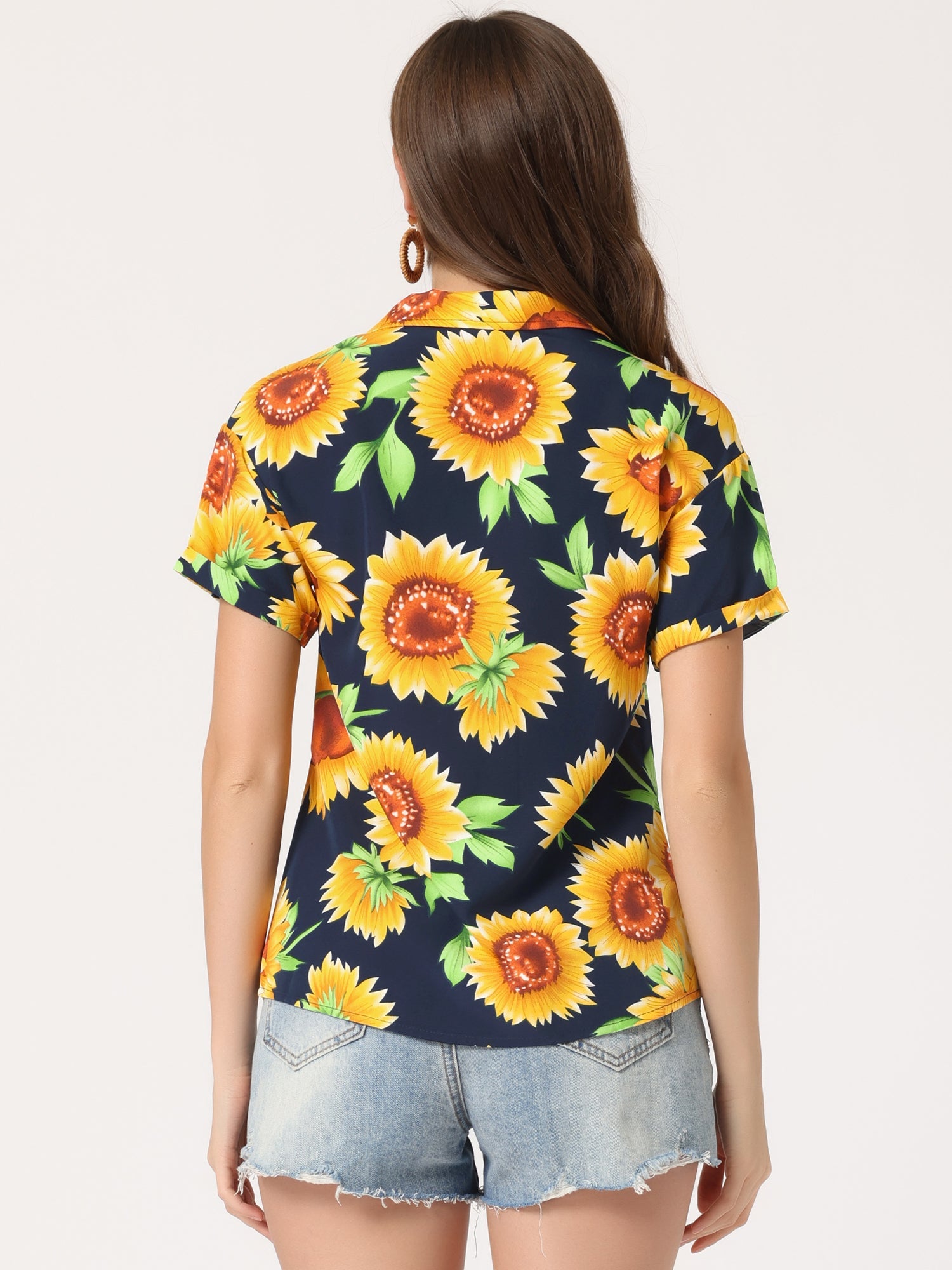 Hawaiian Floral Leaves Tropical Button Down Shirt