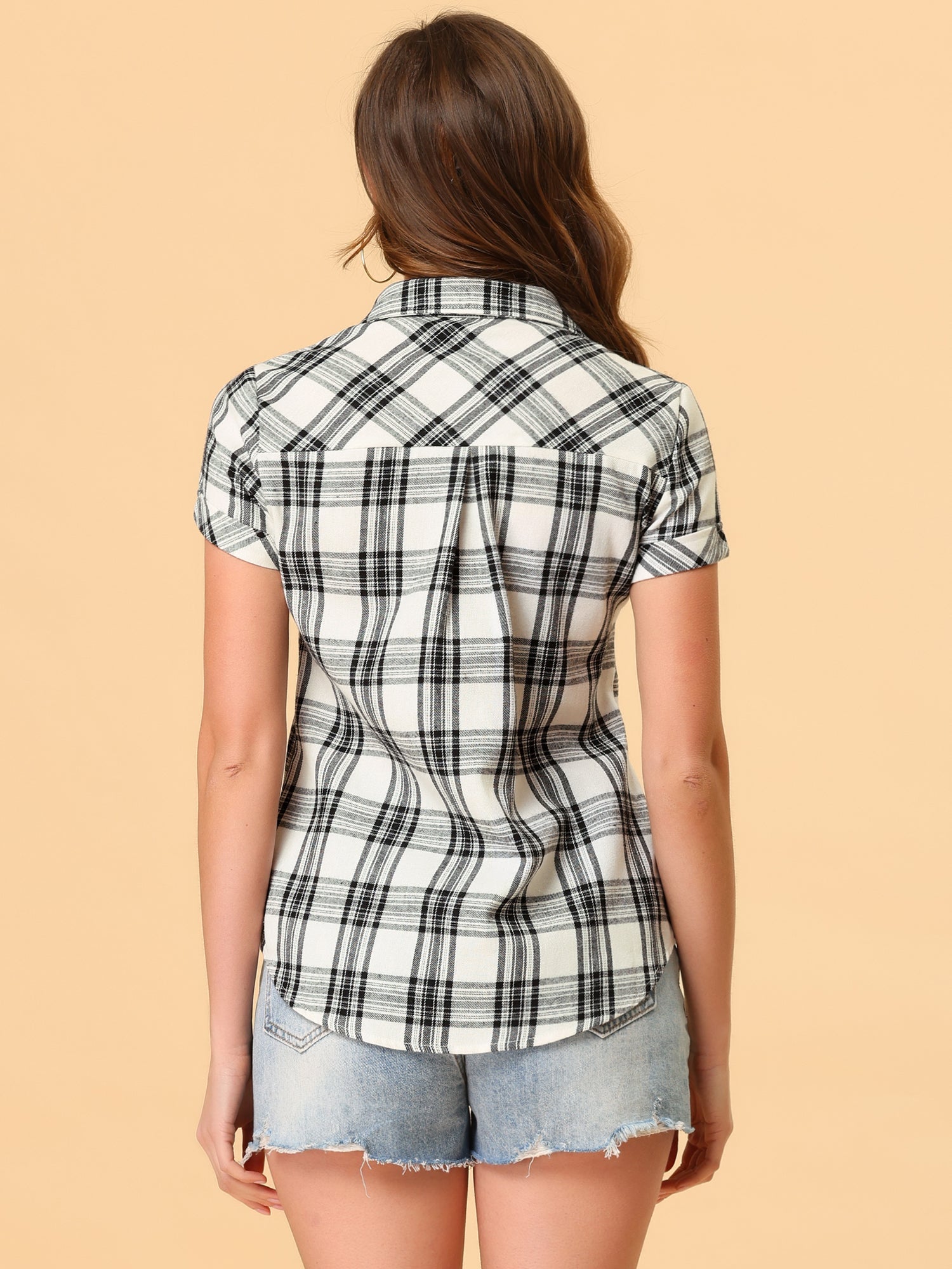 Classic Plaid Button Down Short Sleeve Shirt