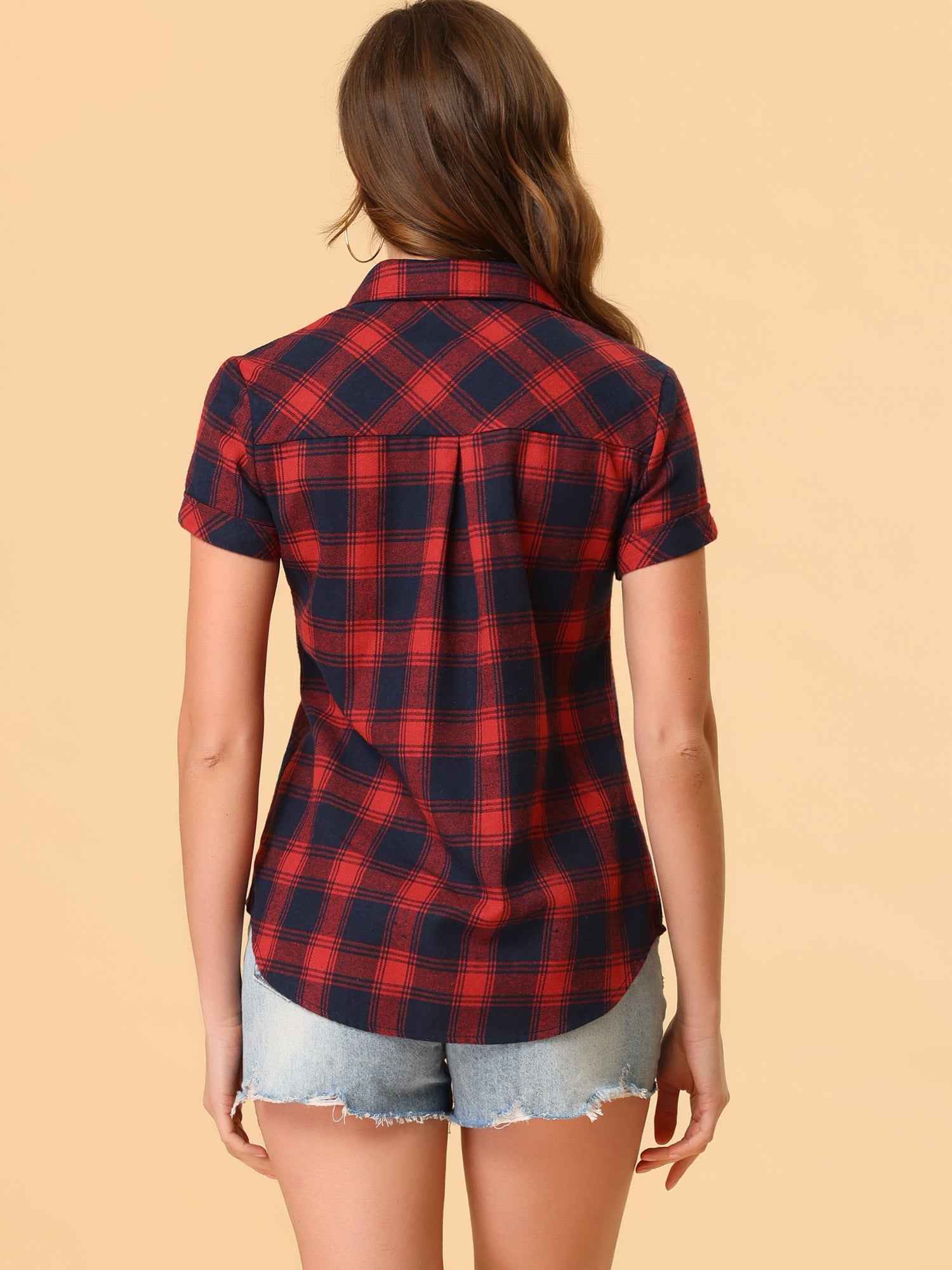 Button Down Cotton Classic Western Plaid Shirt