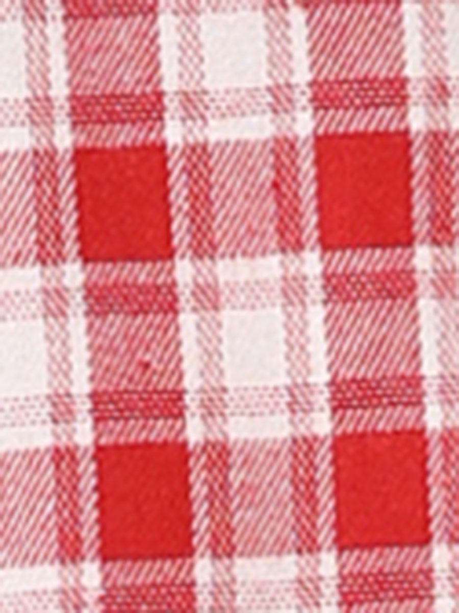 Cotton Classic Button Down Plaid Short Sleeve Shirt