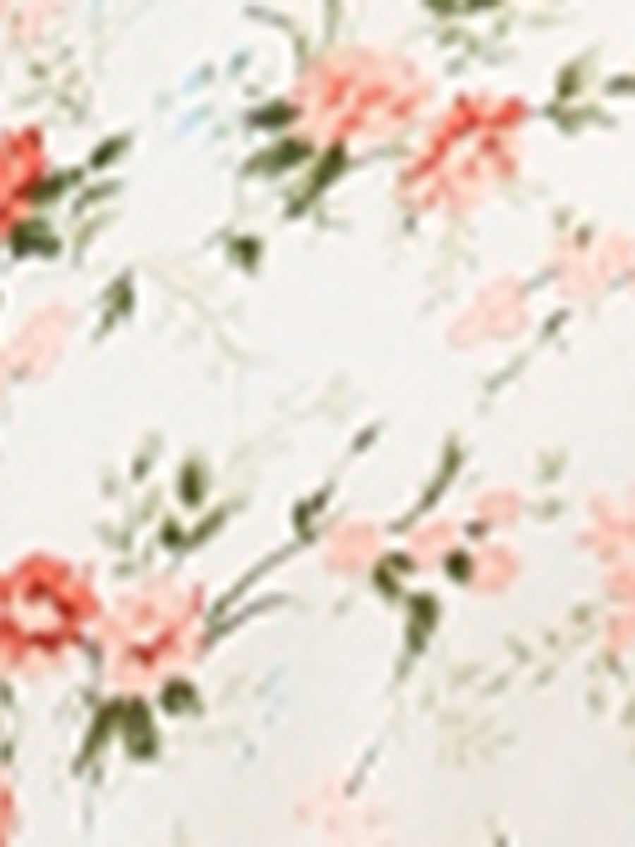 Floral A-line Smocked Waist Tiered Ruffled Chiffon Mini Dress