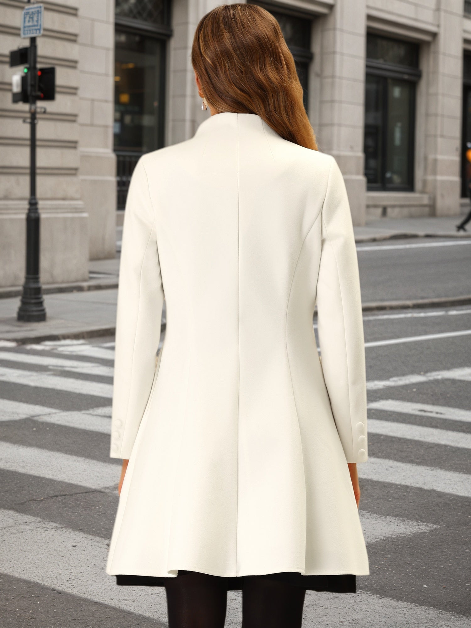 Single Breasted Long Sleeve Mid-Long Winter A Line Pea Coat