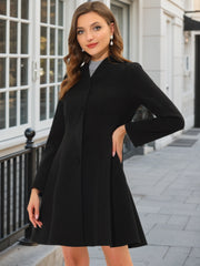 Single Breasted Long Sleeve Mid-Long Winter A Line Pea Coat