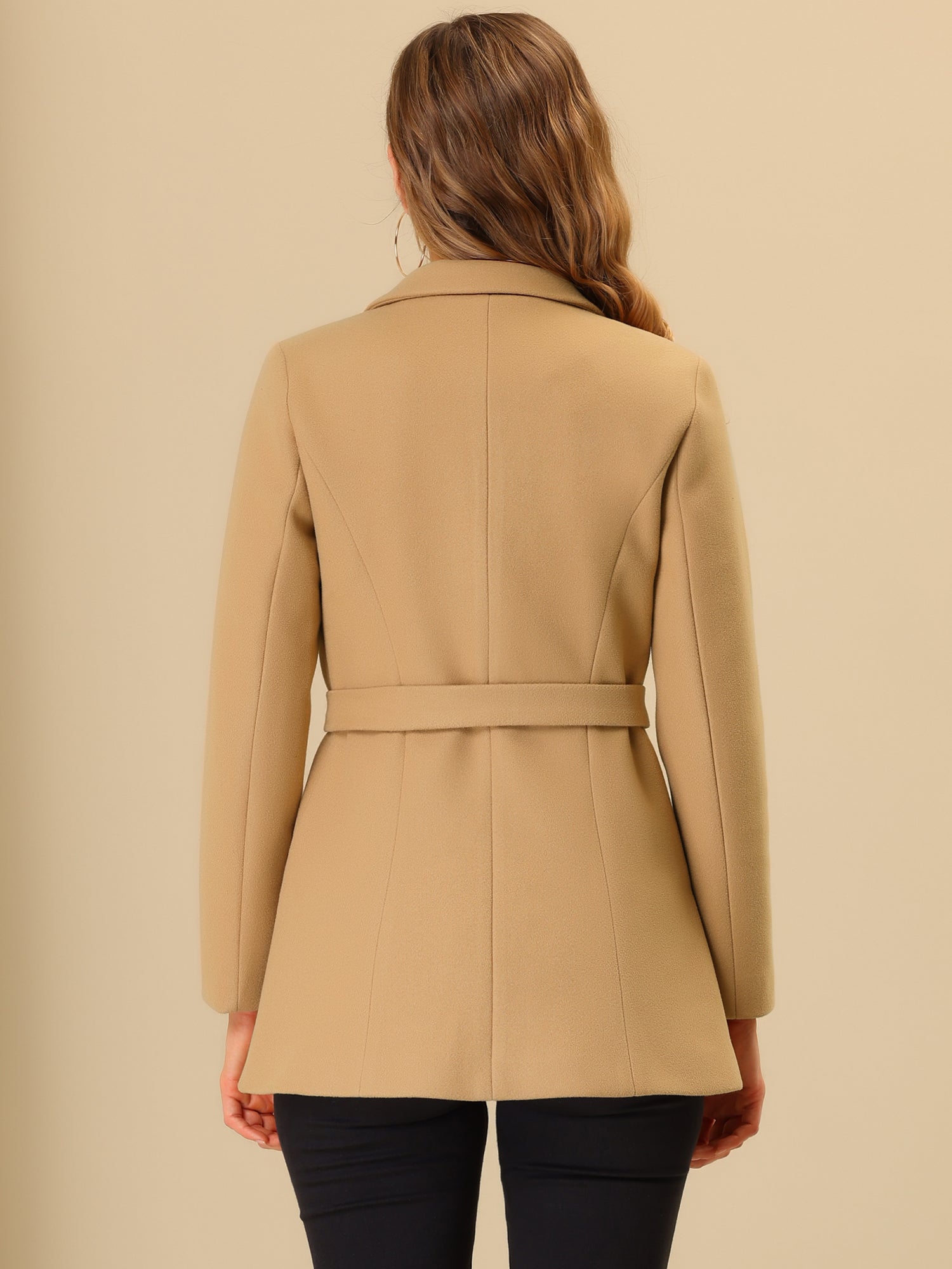Double Breasted Coat Jacket Work Office Elegant Winter Lapel Blazer