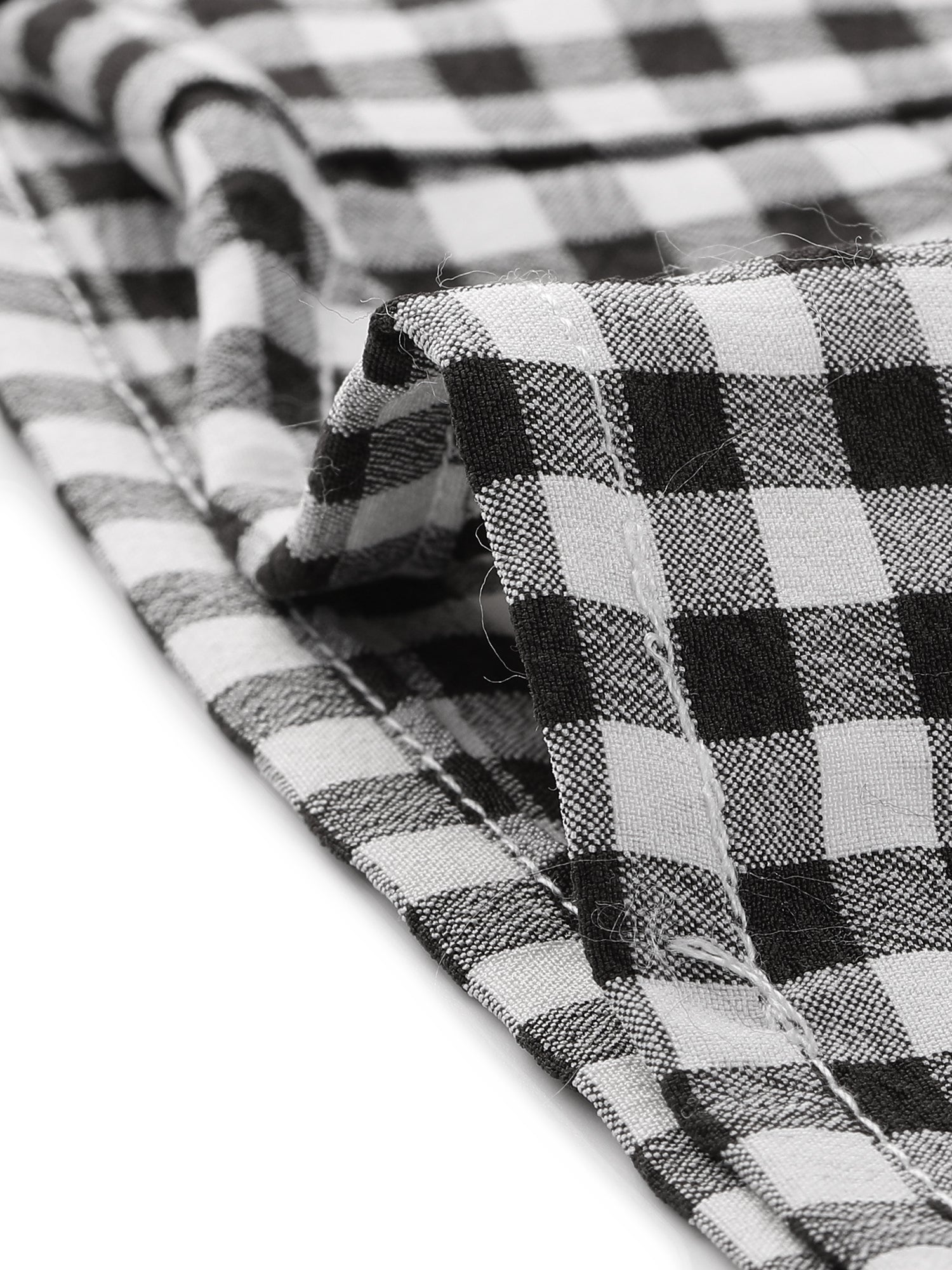 Plaid Blouse Puff Sleeve Ruffle Peter Pan Collar Shirt Top