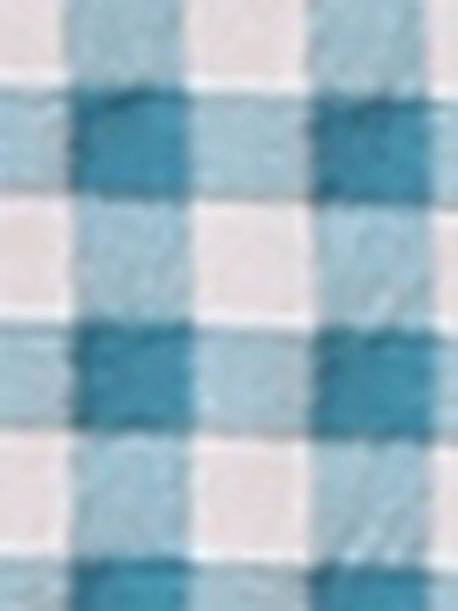Plaid Blouse Puff Sleeve Ruffle Peter Pan Collar Shirt Top