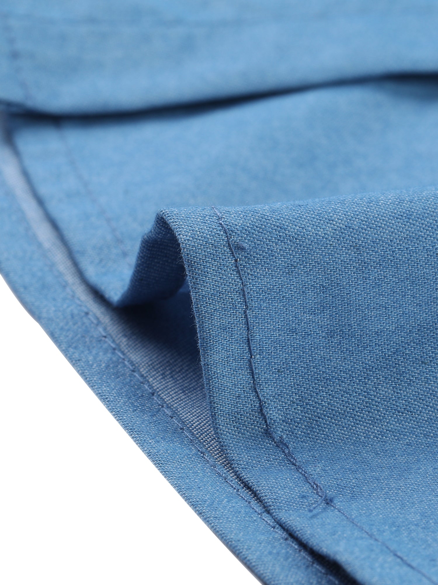Chambray Shirt Peter Pan Collar Puff Sleeve Vintage Denim Blouse