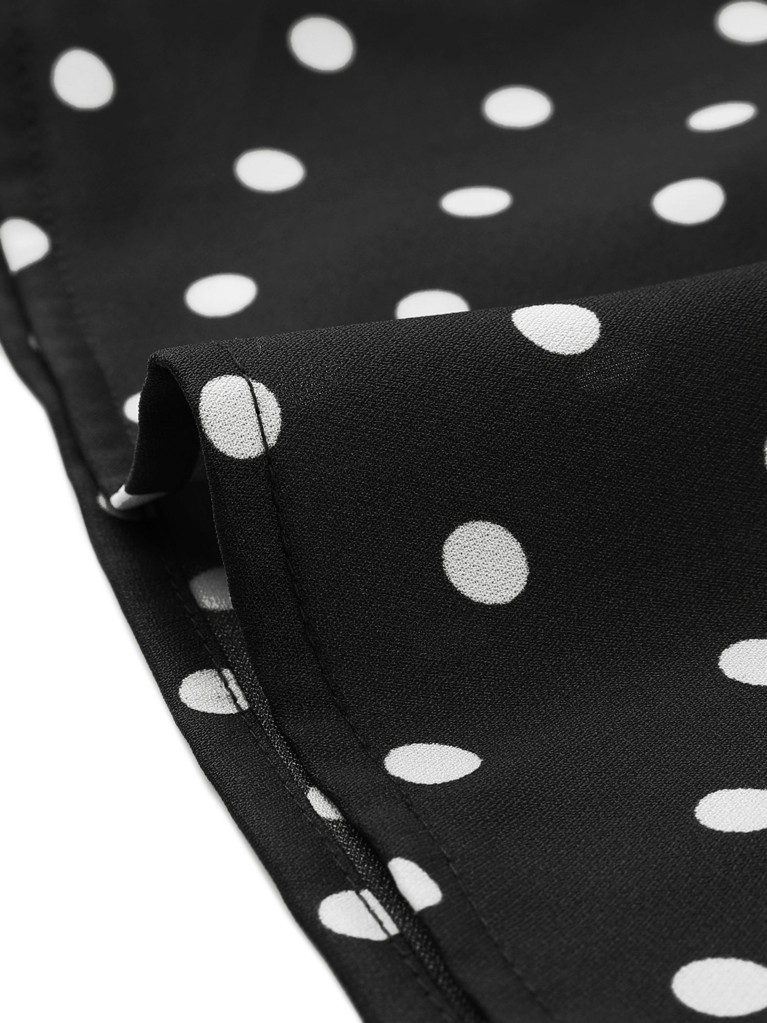 Polka Dot Peter Pan Collar Bow Tie Neck Puff Sleeve Vintage Shirt