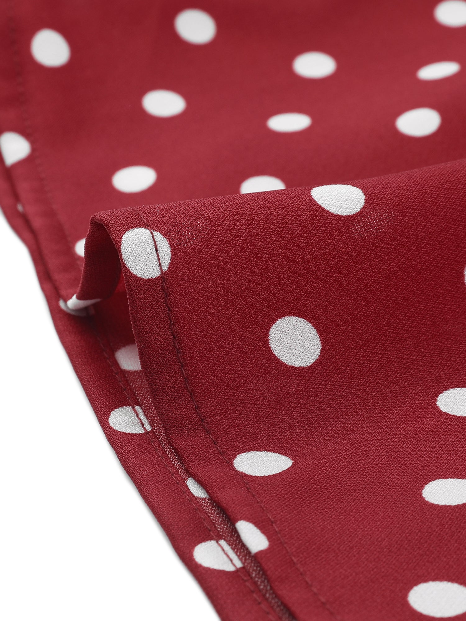 Polka Dot Peter Pan Collar Bow Tie Neck Puff Sleeve Vintage Shirt