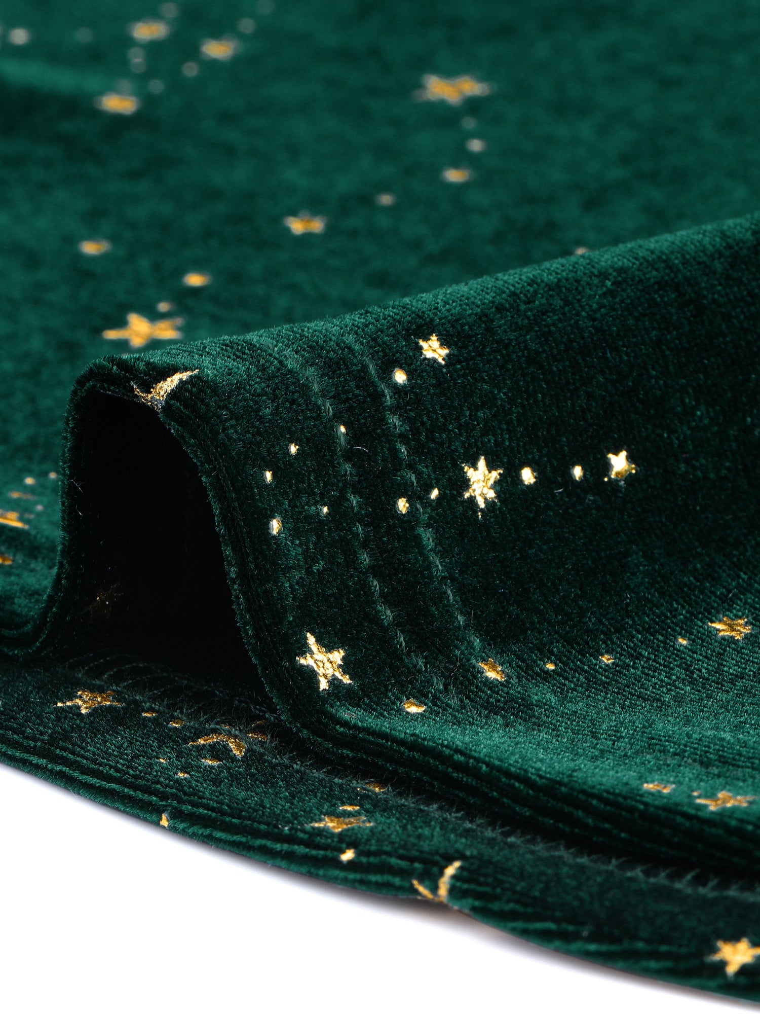 Velvet Blouse Stand Collar Long Sleeve Stars Tops