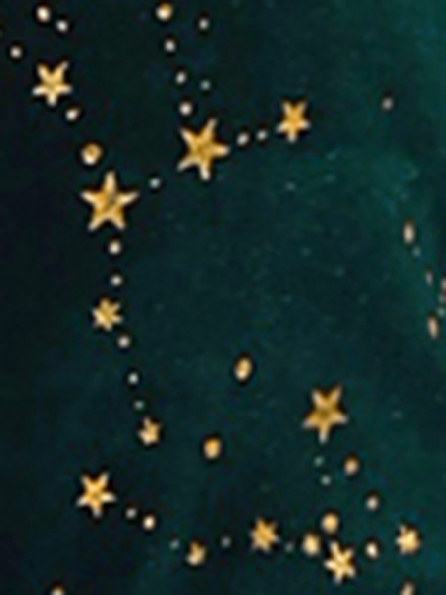Velvet Blouse Stand Collar Long Sleeve Stars Tops