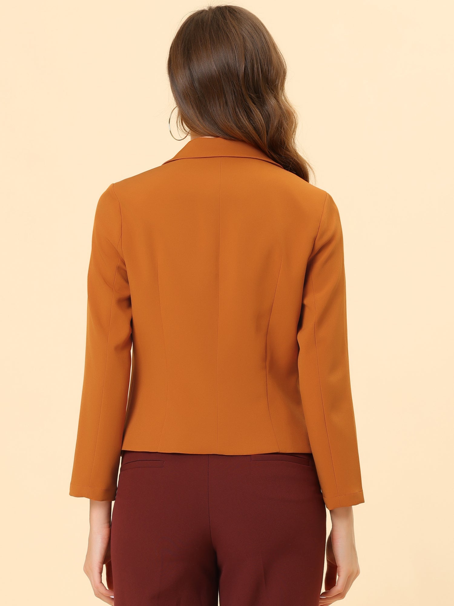 Open Front Office Work Business Crop Suit Blazer Jacket