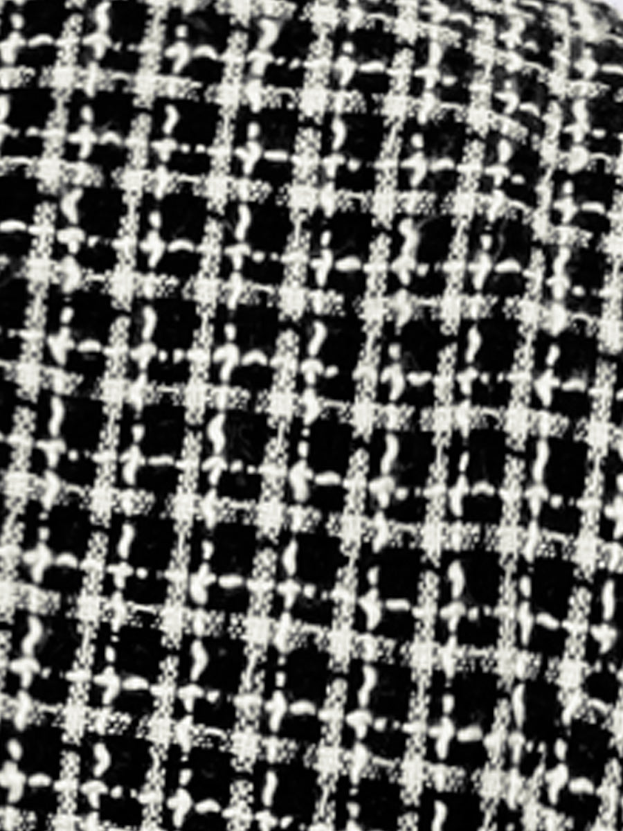 Plaid Tweed Long Sleeve Open Front Work Office Cropped Jacket Blazer