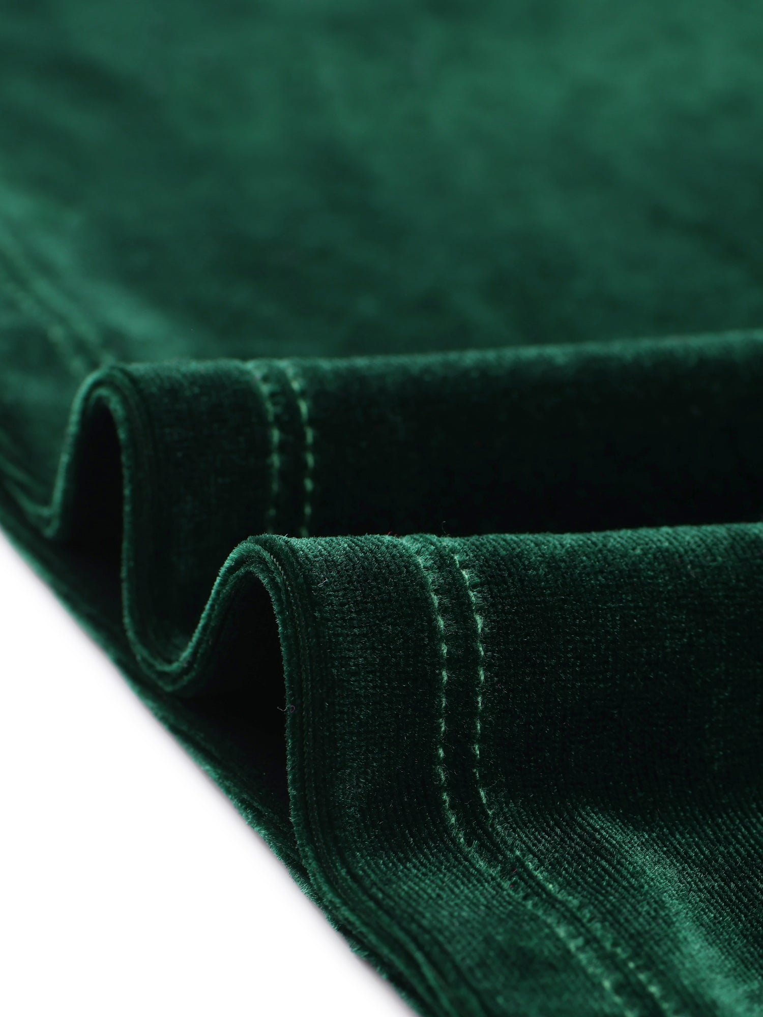 Sweetheart Neckline Pleated Front Long Sleeve Retro Velvet Blouse