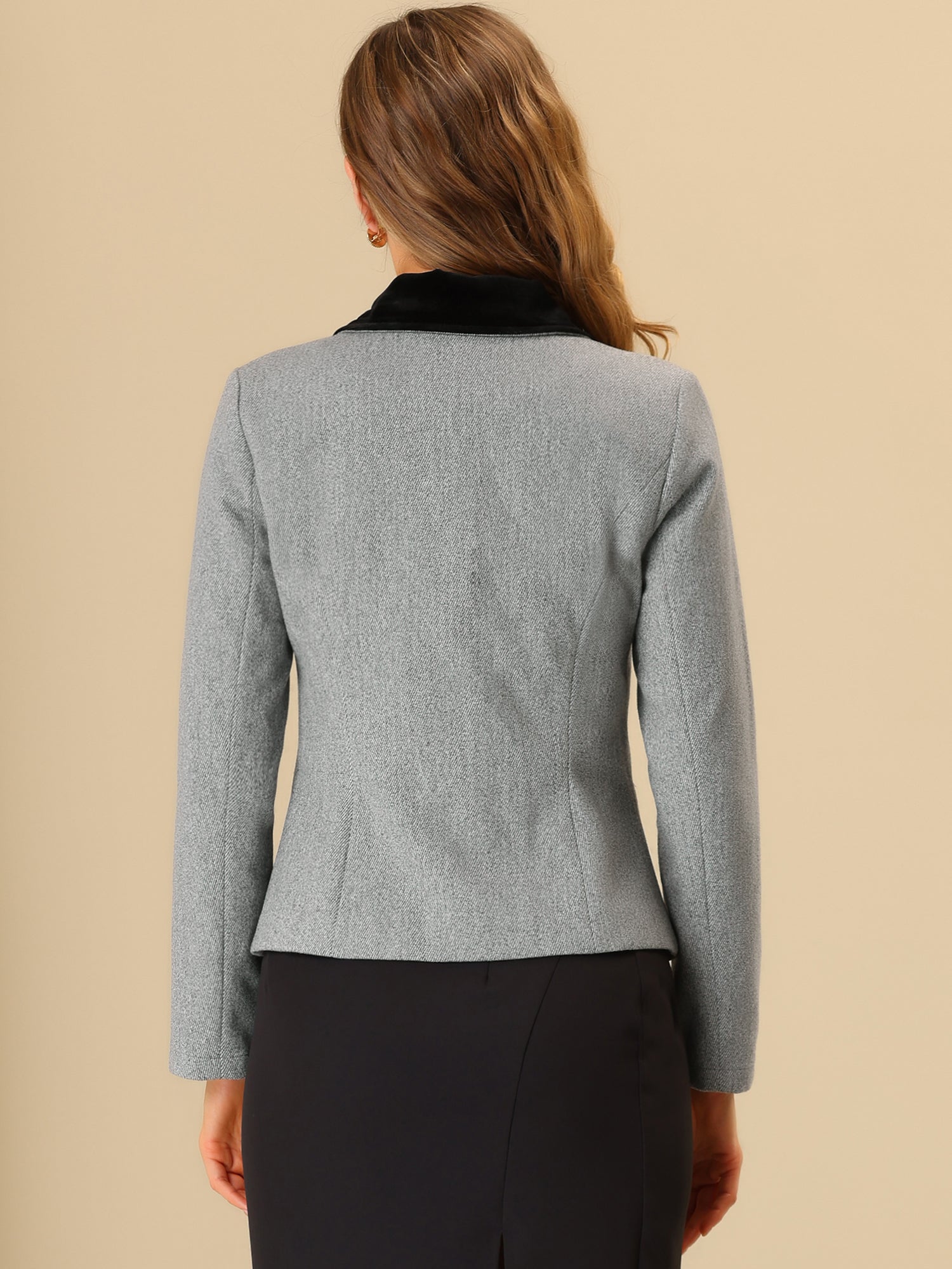 Collar Single Breasted Button Down Cropped Pea Coat